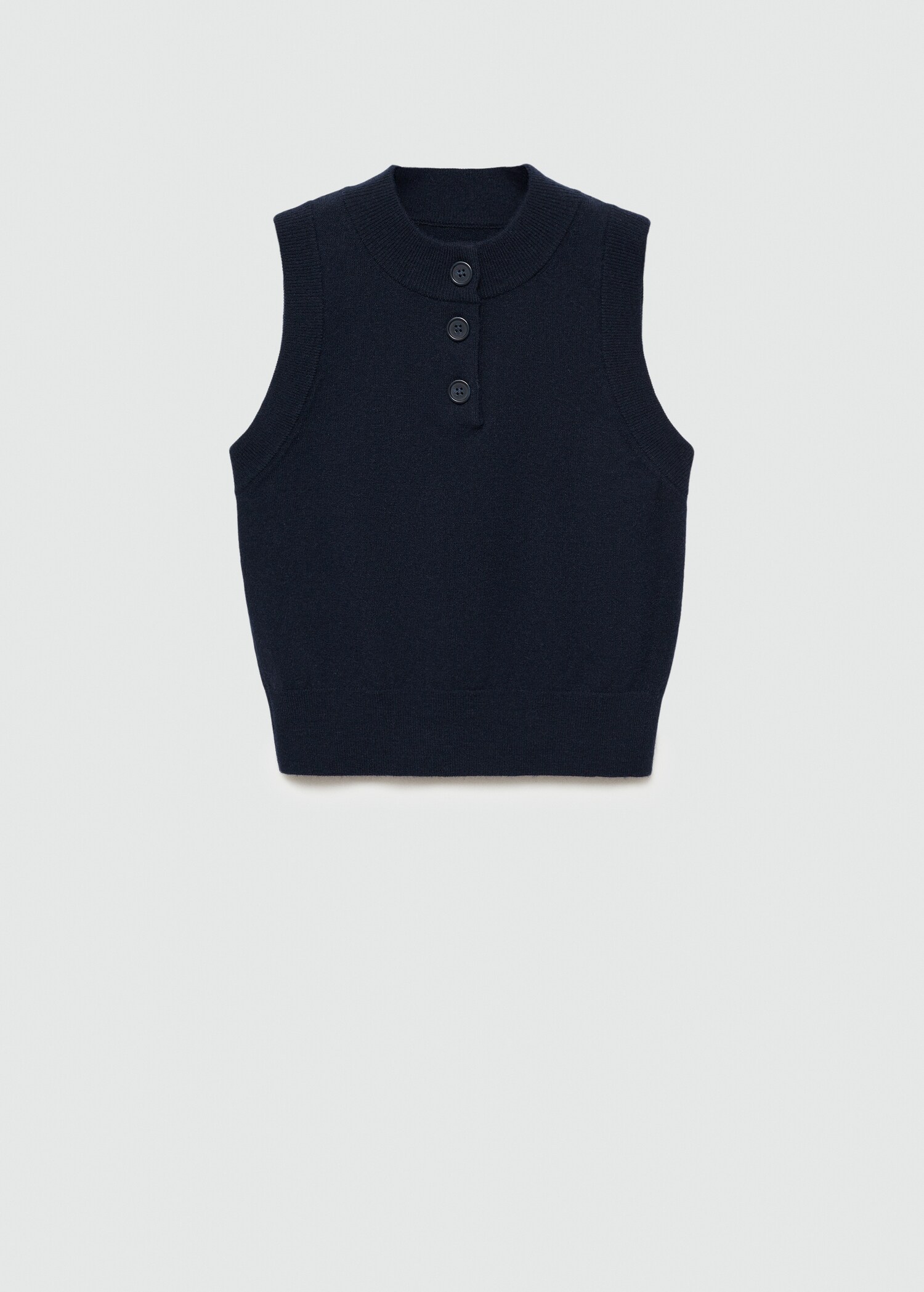 Knitted gilet with button collar - Article without model