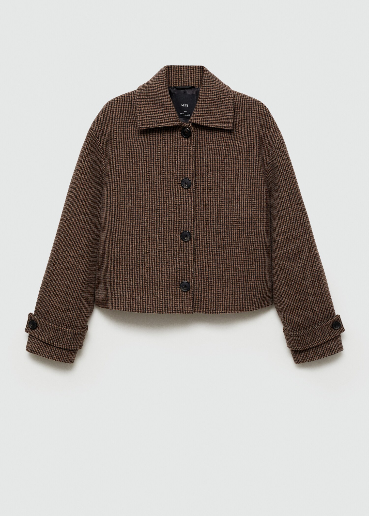 Micro-houndstooth wool jacket - Article without model
