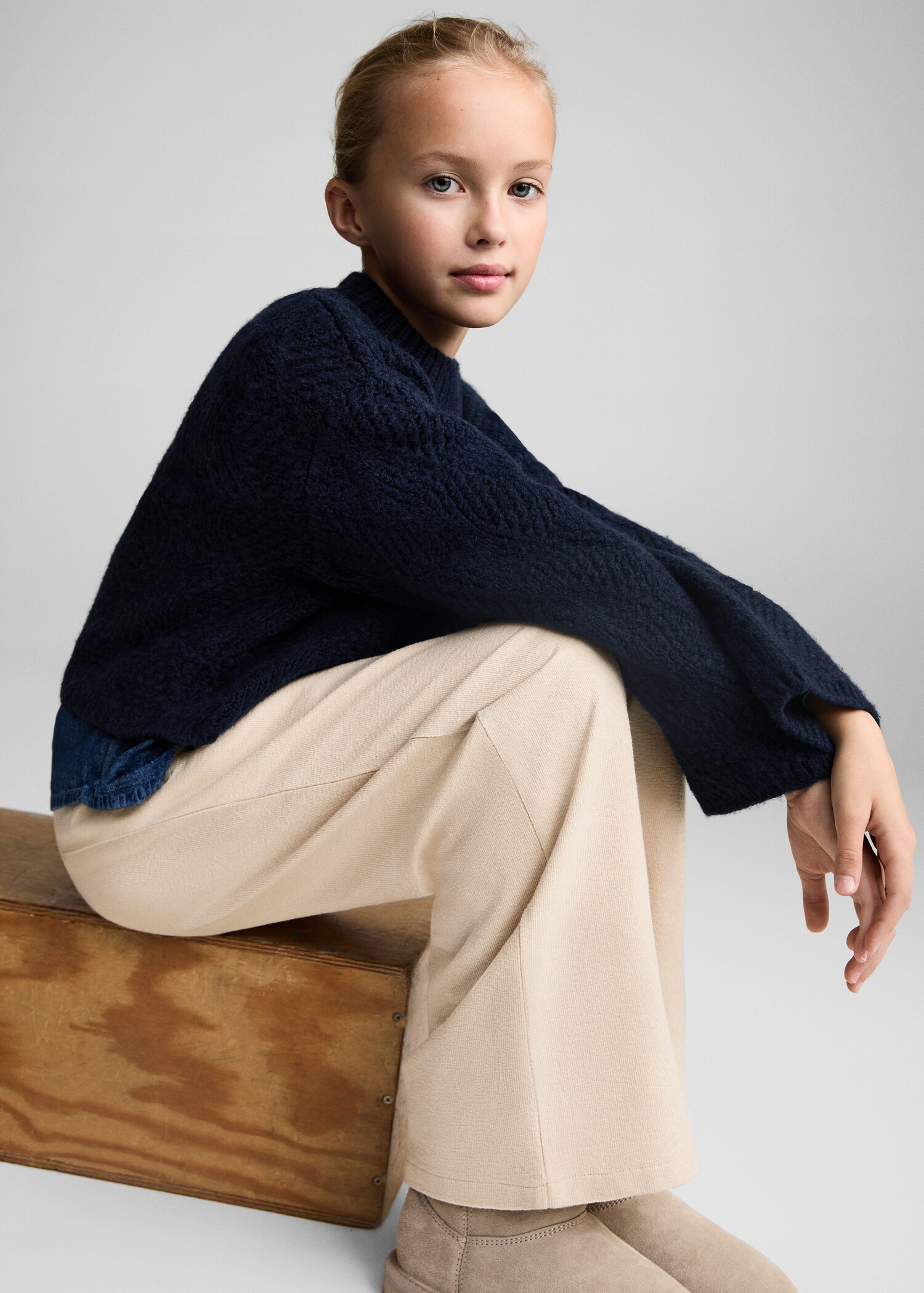Cotton wideleg trousers - Medium plane