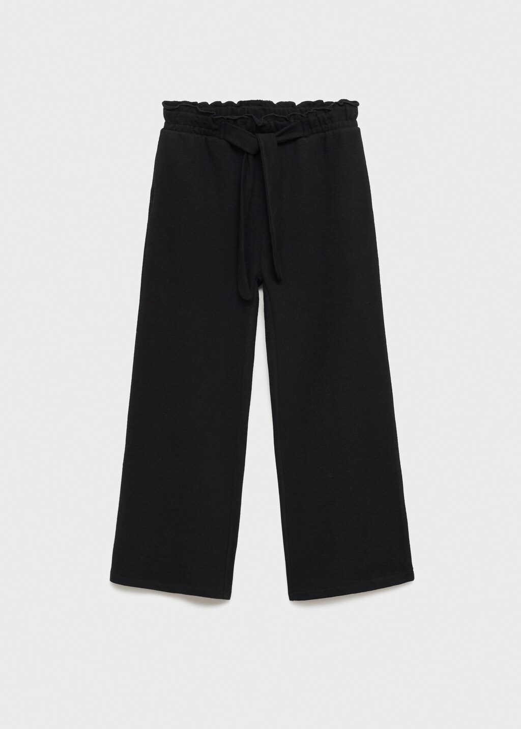 Black cotton wide leg trousers hotsell