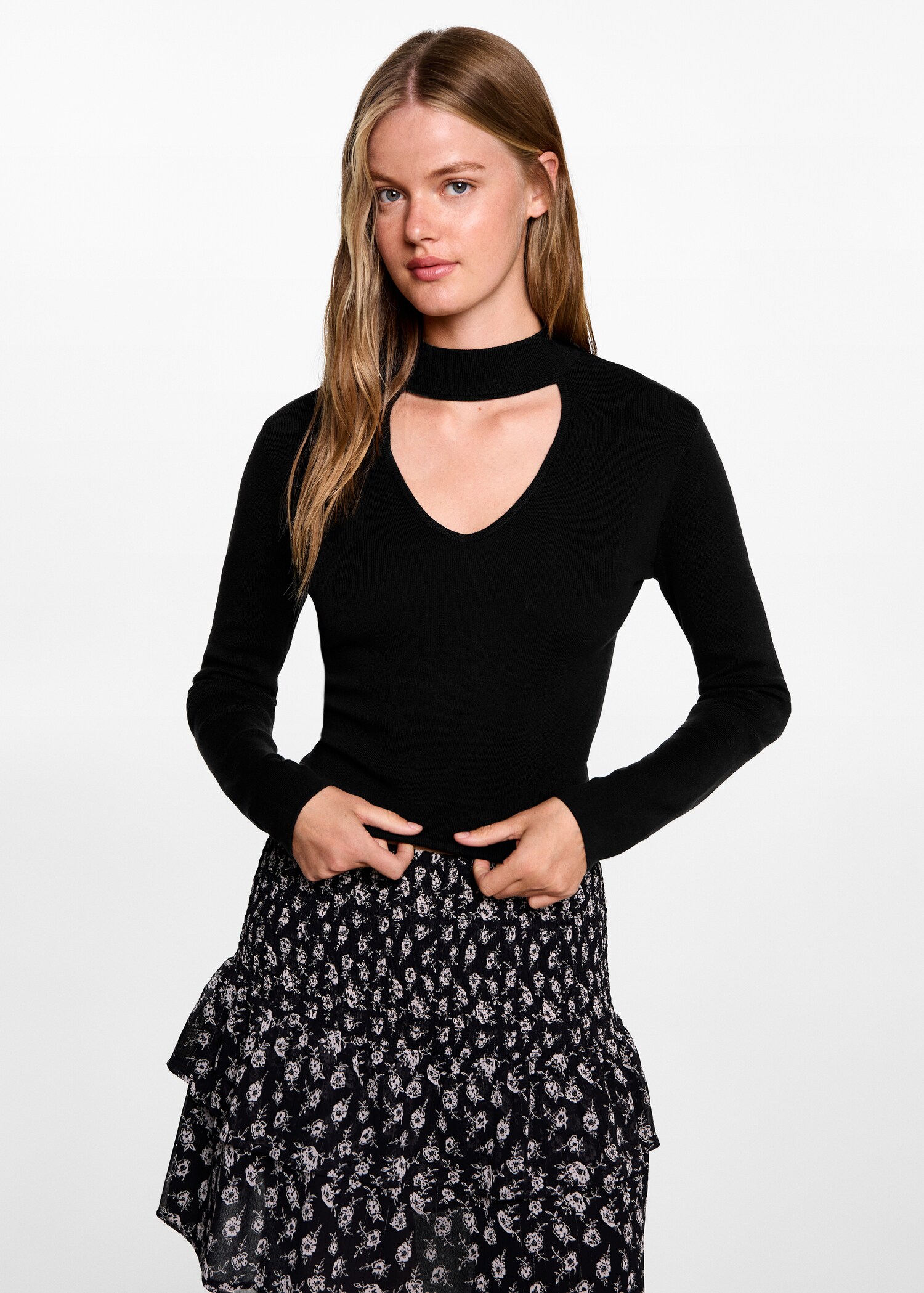 Cut-out back crop T-shirt - Medium plane