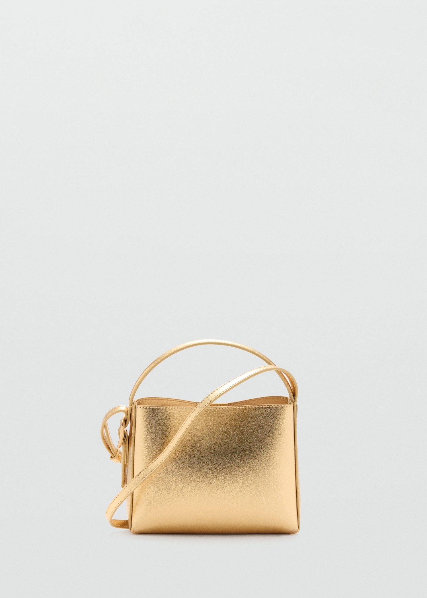 Bolso mini shopper metalizado - Mujer | MANGO Colombia