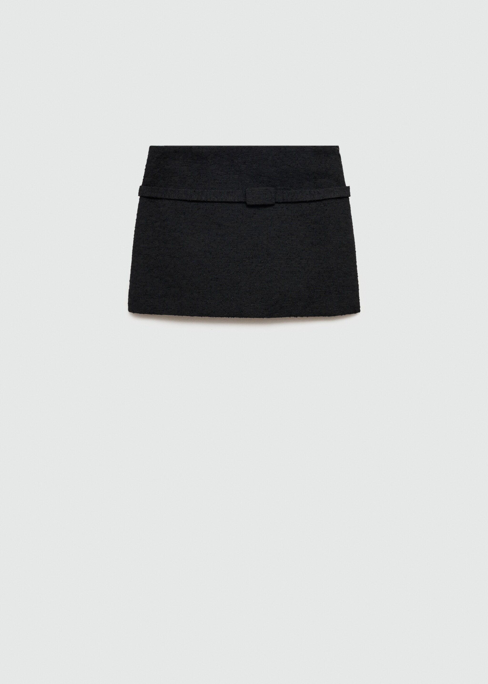 Tweed mini skirt with decorative belt - Изделие без модели