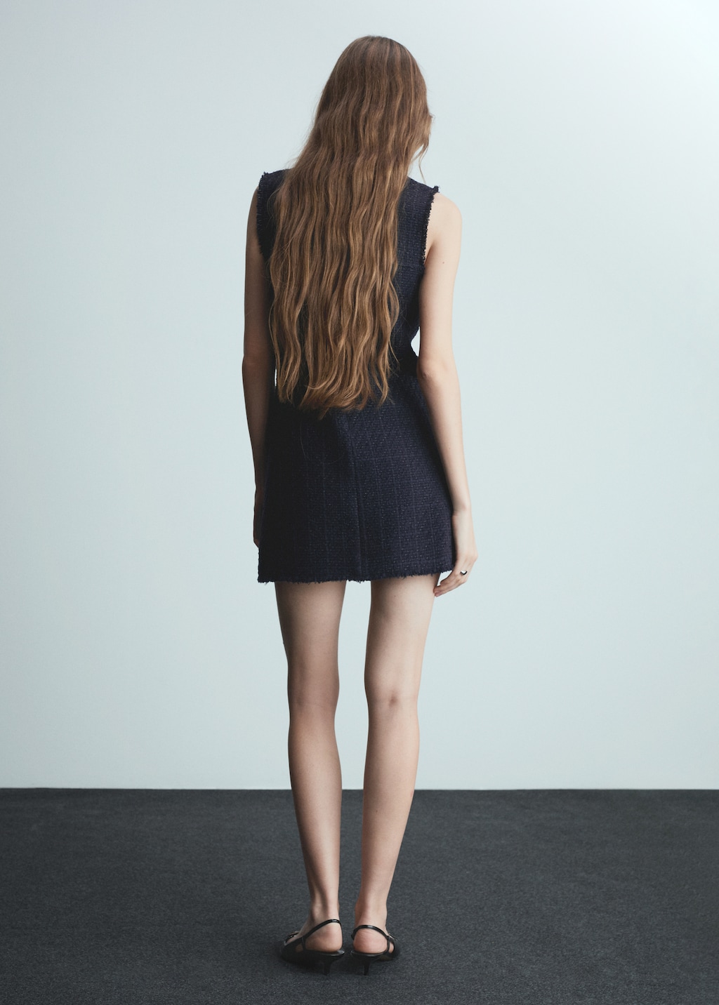 【関税込】PhaseEight ワンピース☆Sabine Tweed Dress, Navy A-line Midi Dress Style 256796U | 1ère Avenue