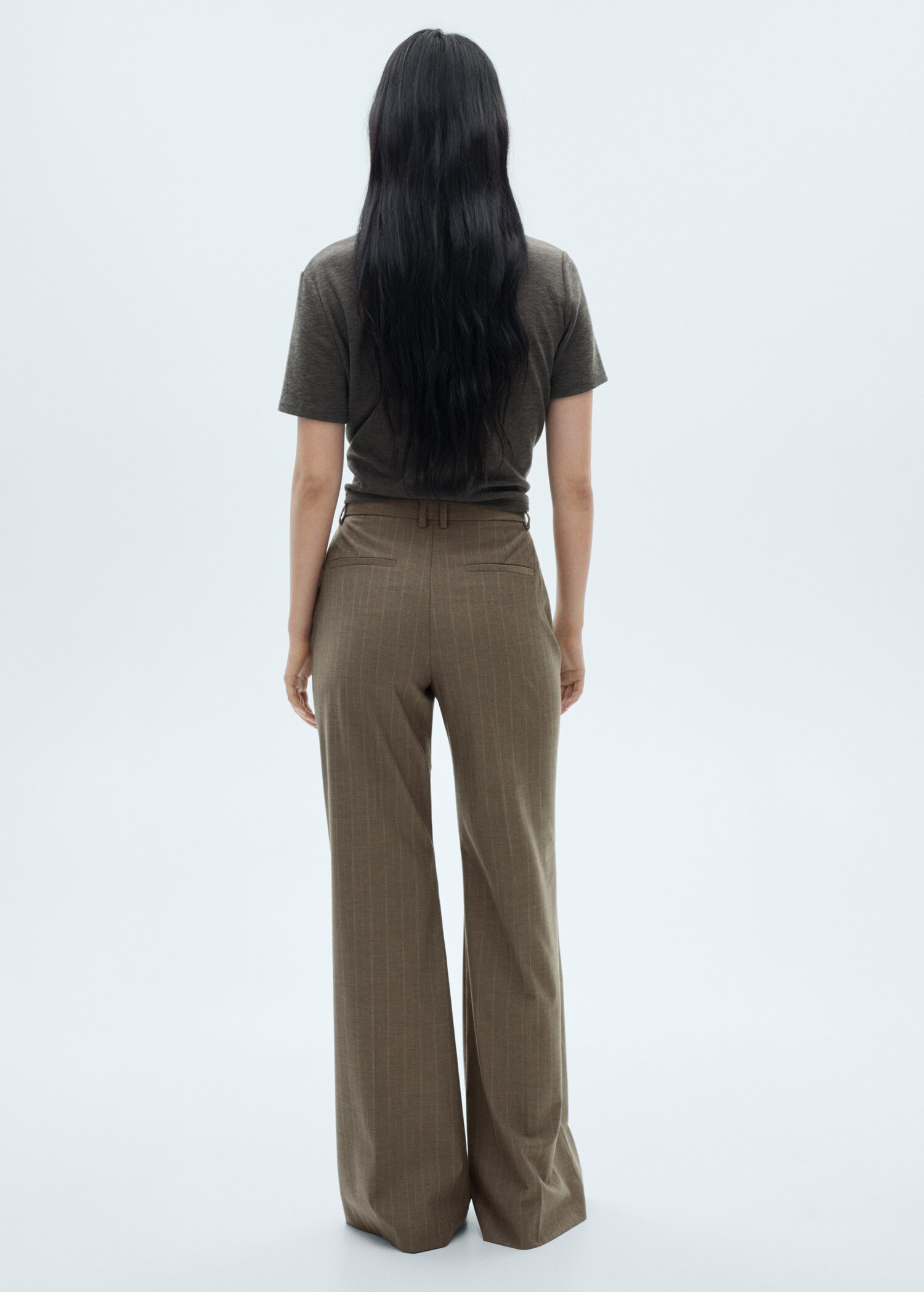 Pinstripe flared trousers - Reverse of the article