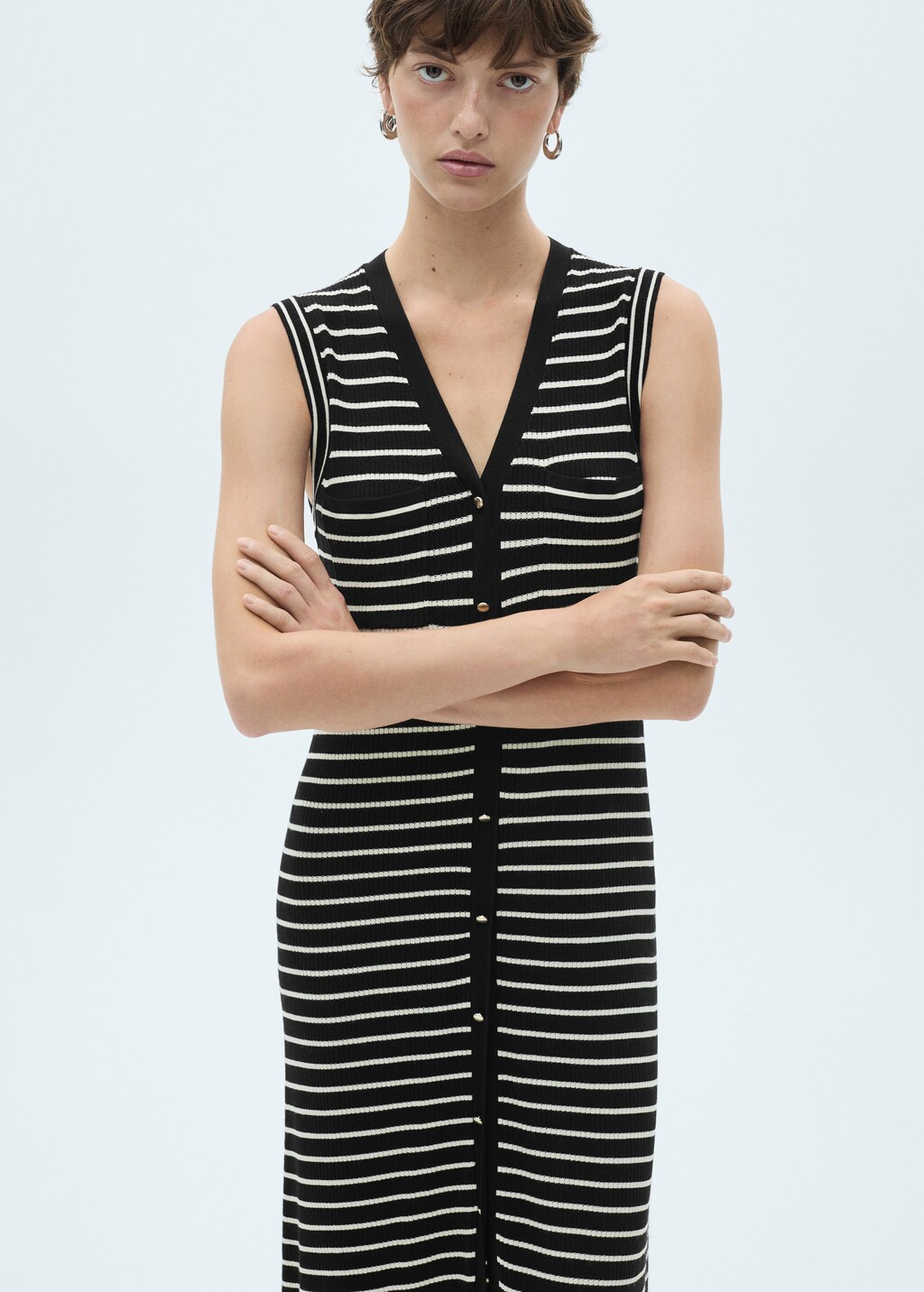Striped jersey dress Women MANGO Qatar