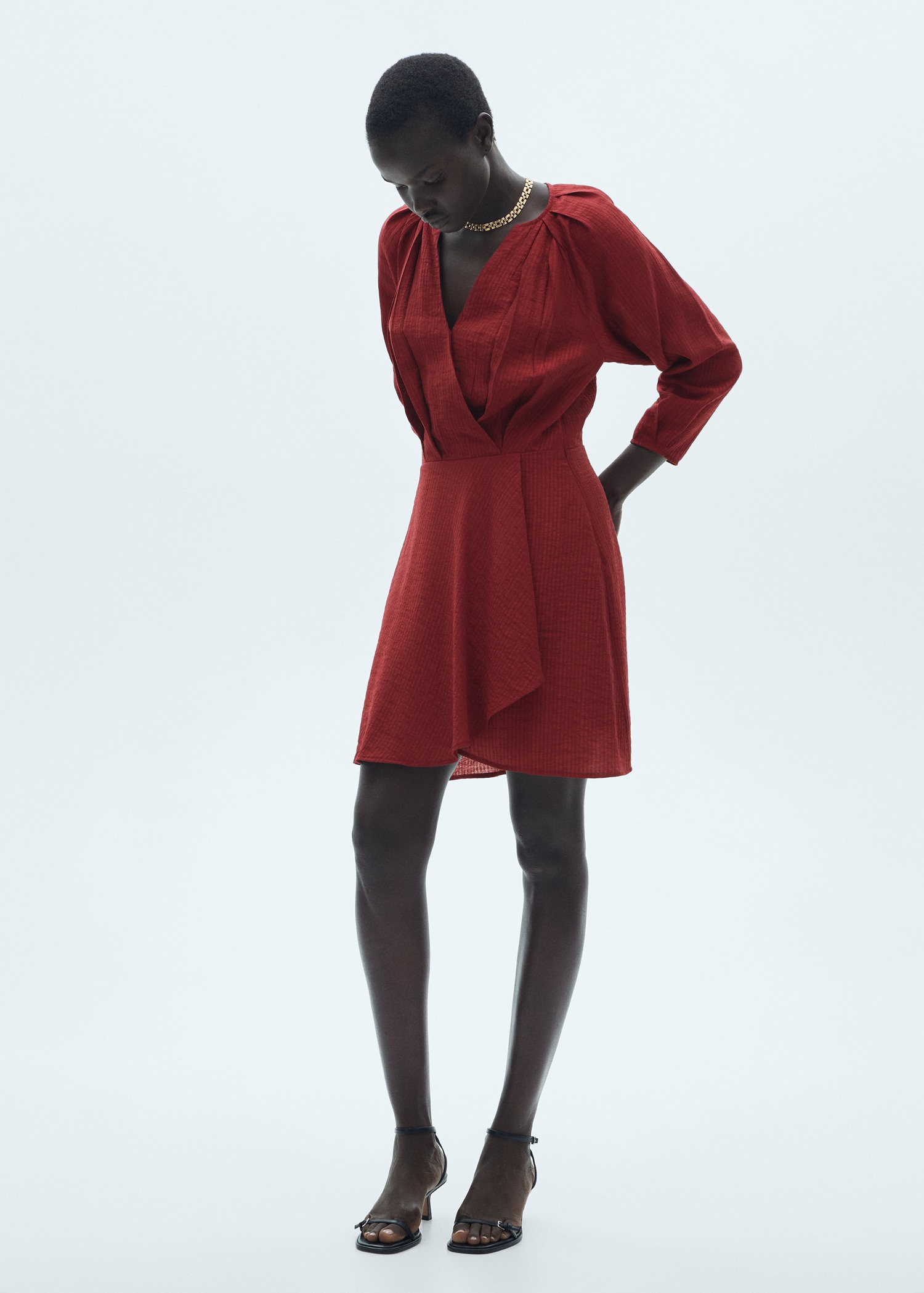 Textured short dress - Details of the article 6