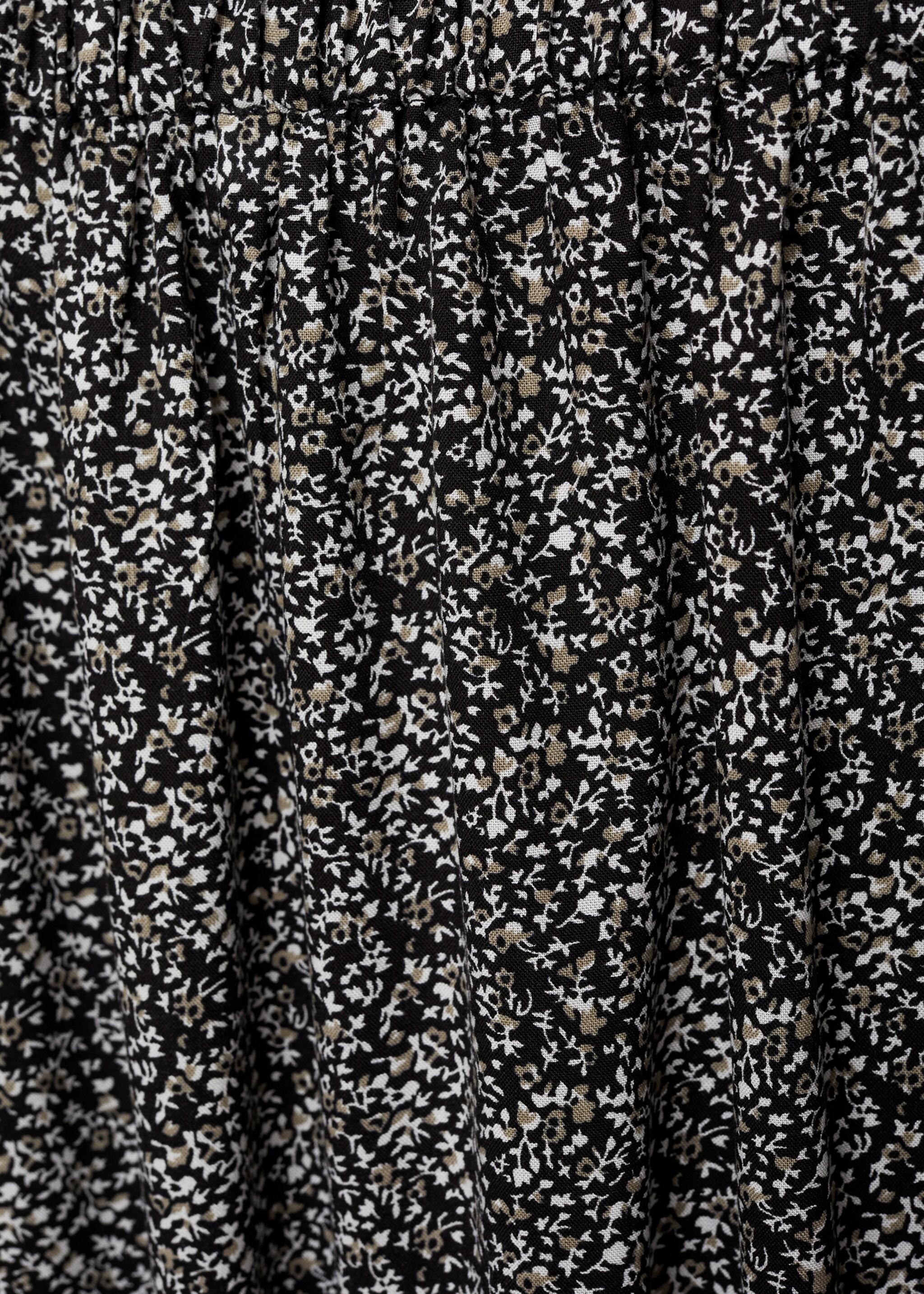 Falda midi floral - Detalle del artículo 0, Negro. Ref: 77087671-00.
