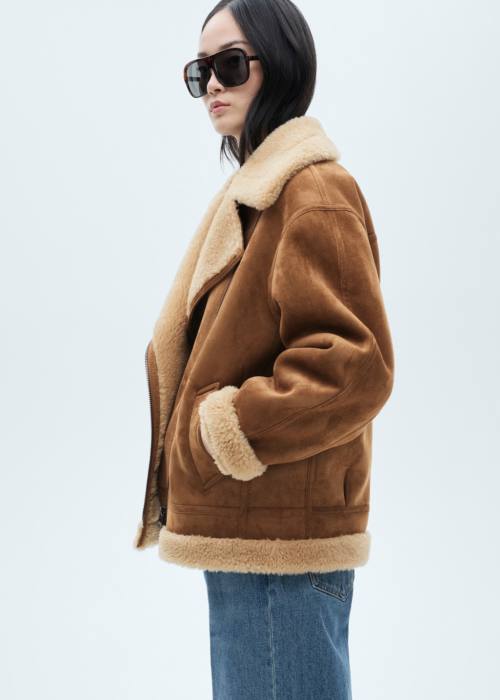 Jacket with shearling effect lining Women MANGO United Kingdom