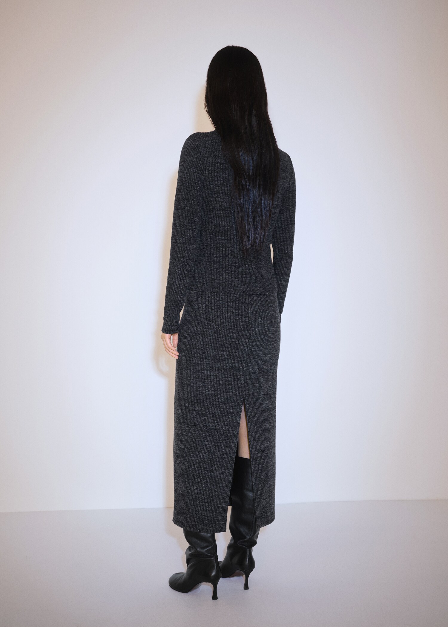 Knitted jacket with zip - Reverse of the article