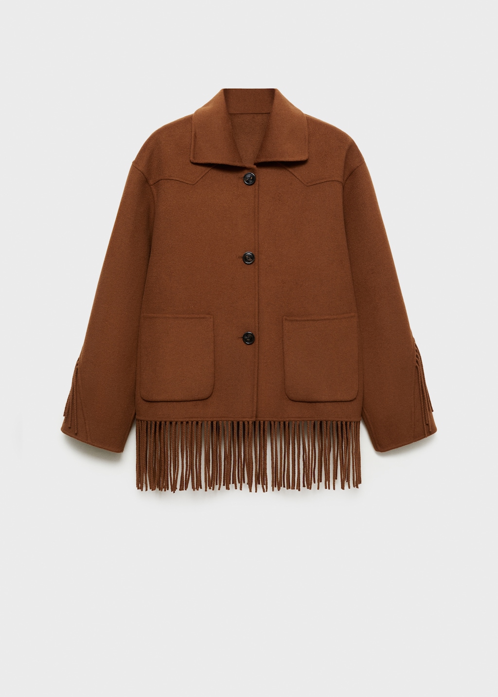 Veste laine franges Femme MANGO France metropolitaine