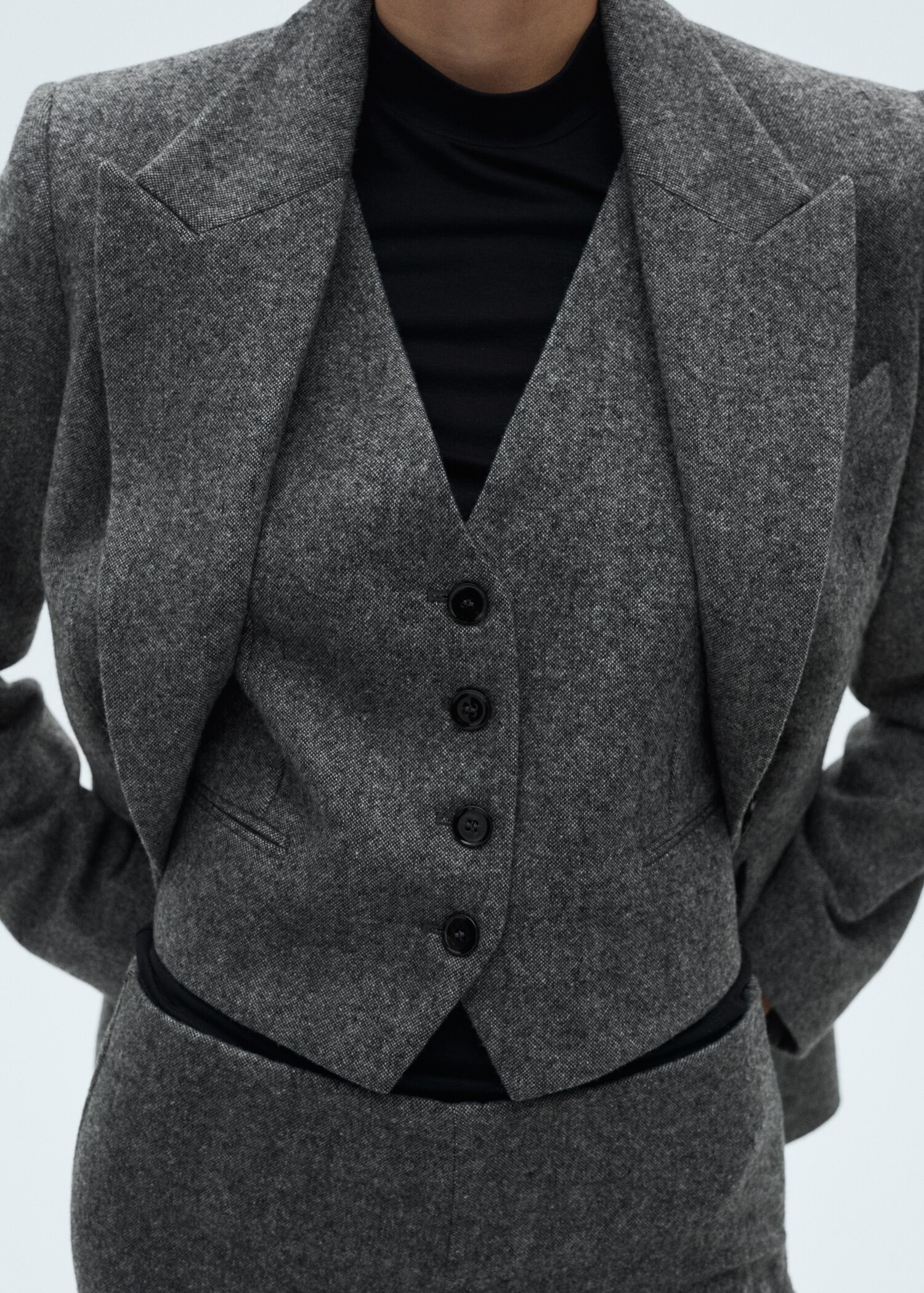 Gilet costume chiné laine - Détail de l'article 6