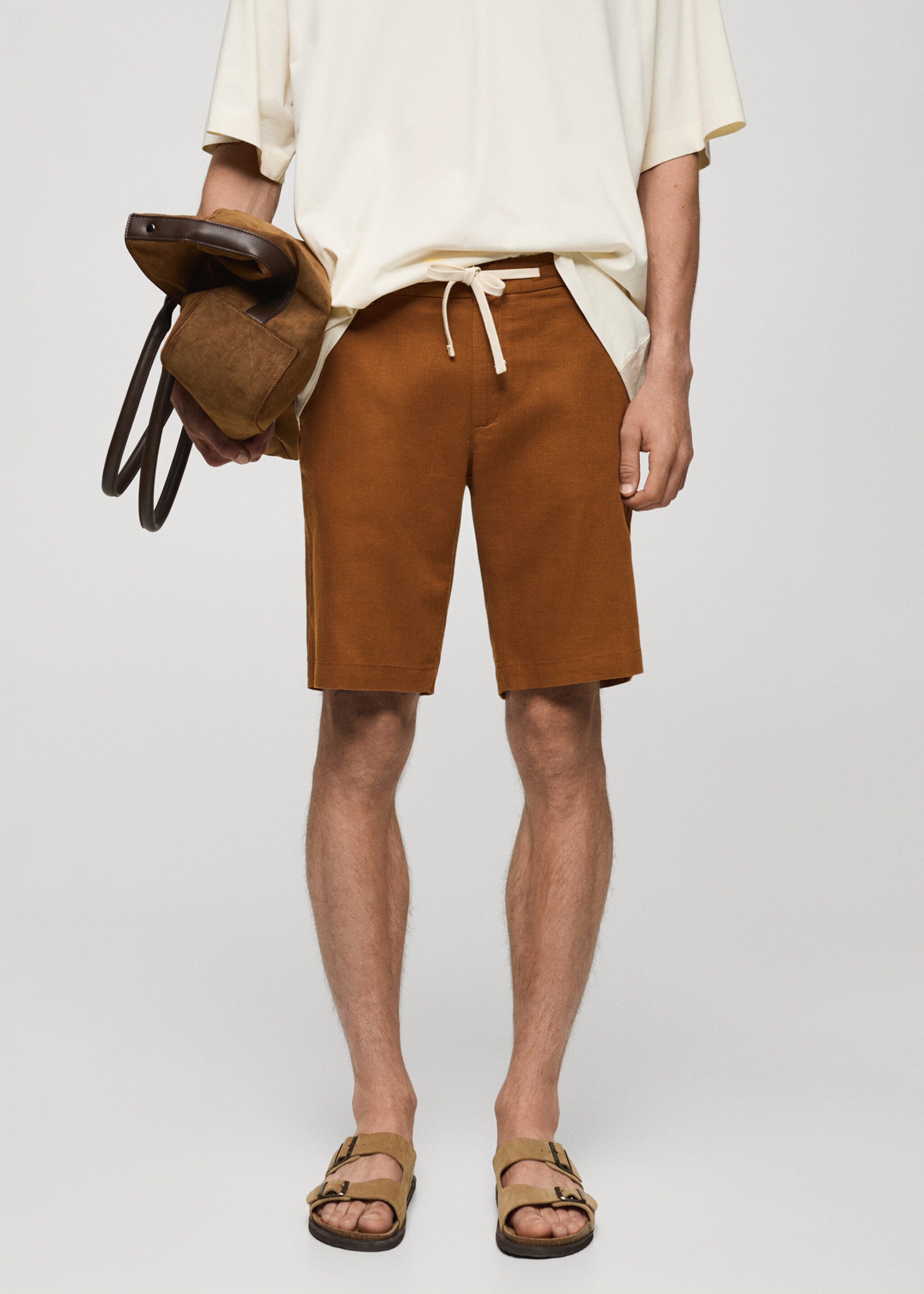 Bermudas 100% lino cordón - Plano medio