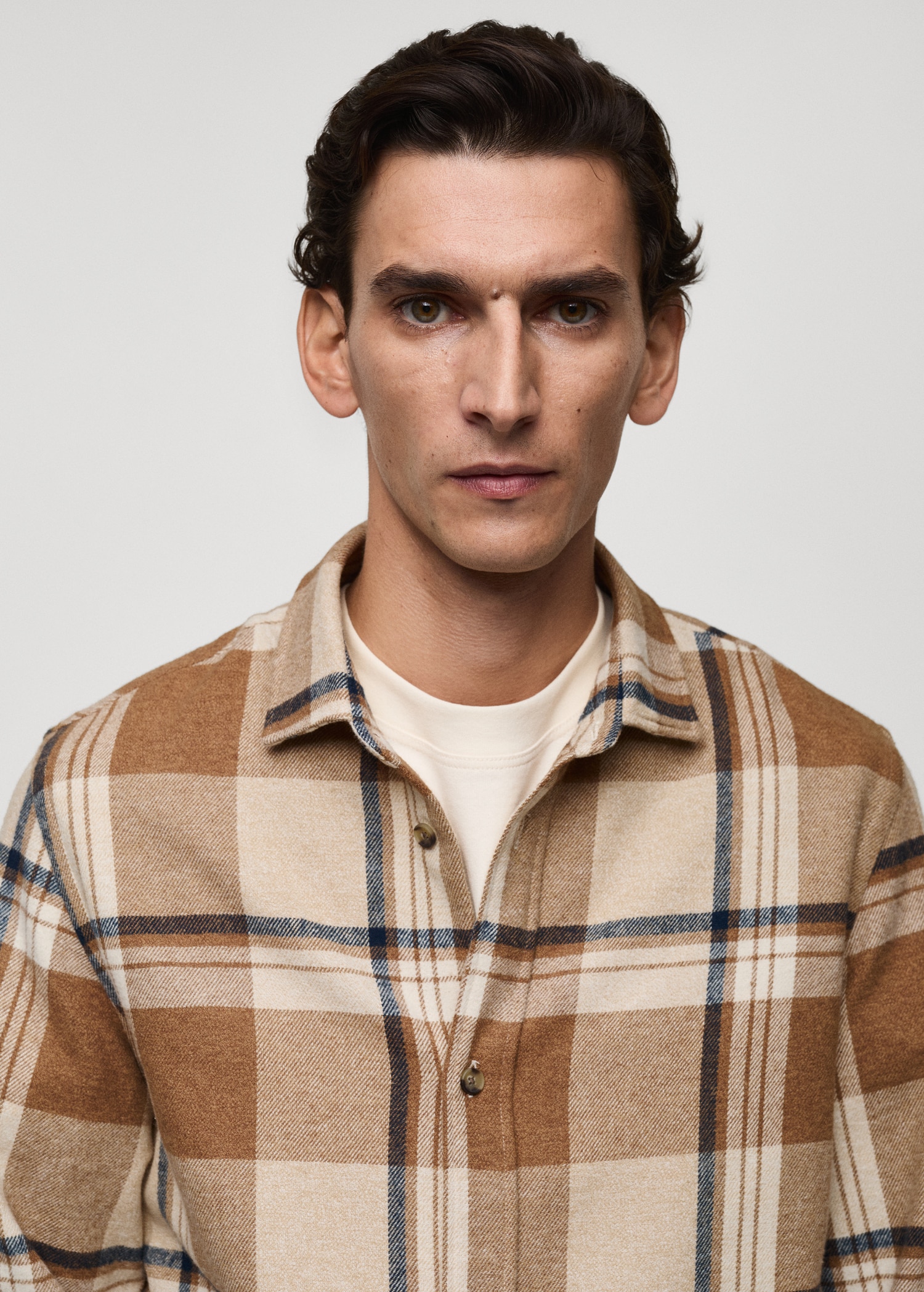 100% cotton flannel check overshirt - Details of the article 1