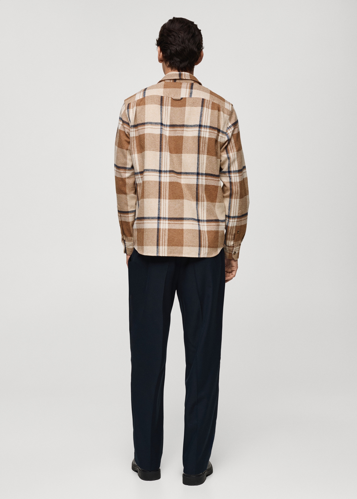 100% cotton flannel check overshirt - Reverse of the article