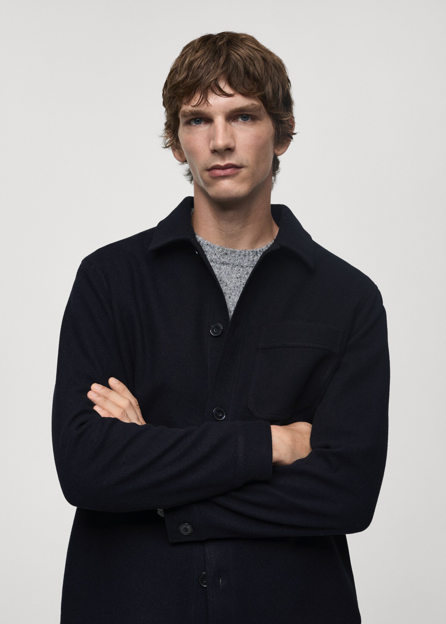 Regular fit flannel overshirt - Details of the article 1