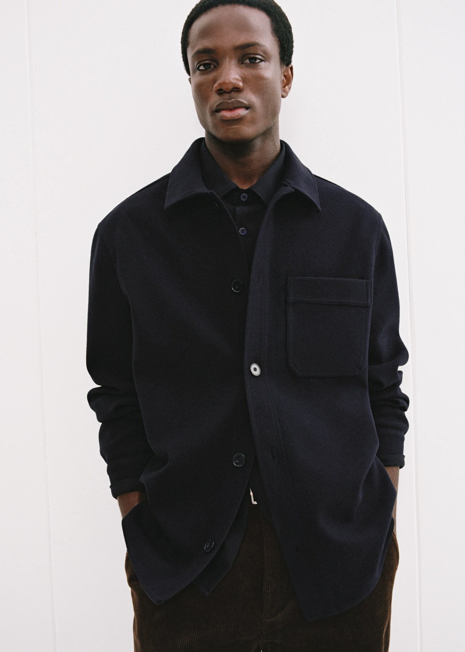 Regular fit flannel overshirt - Details of the article 3