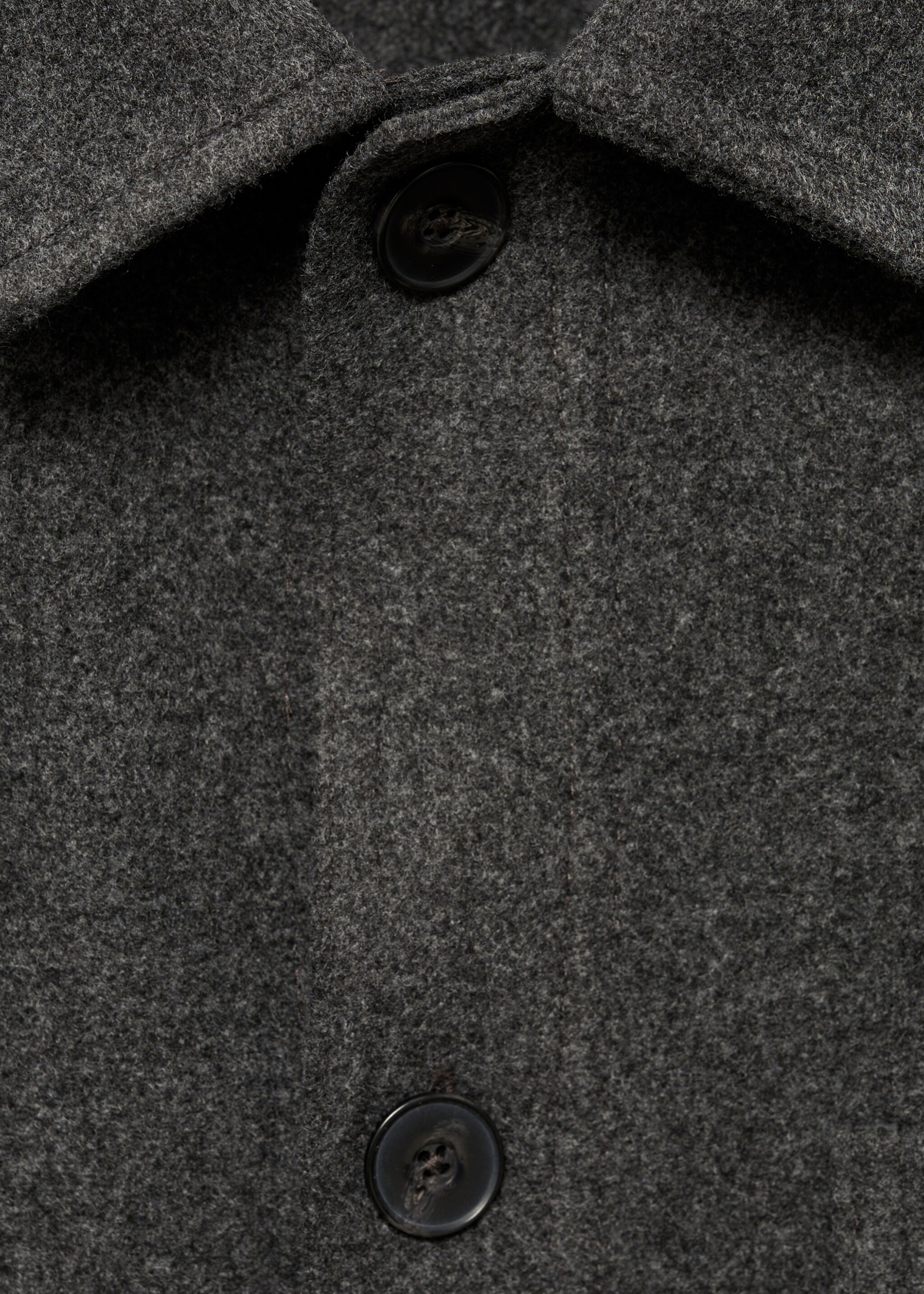Regular fit flannel overshirt - Details of the article 0, Charcoal. Ref: 77087919-00.