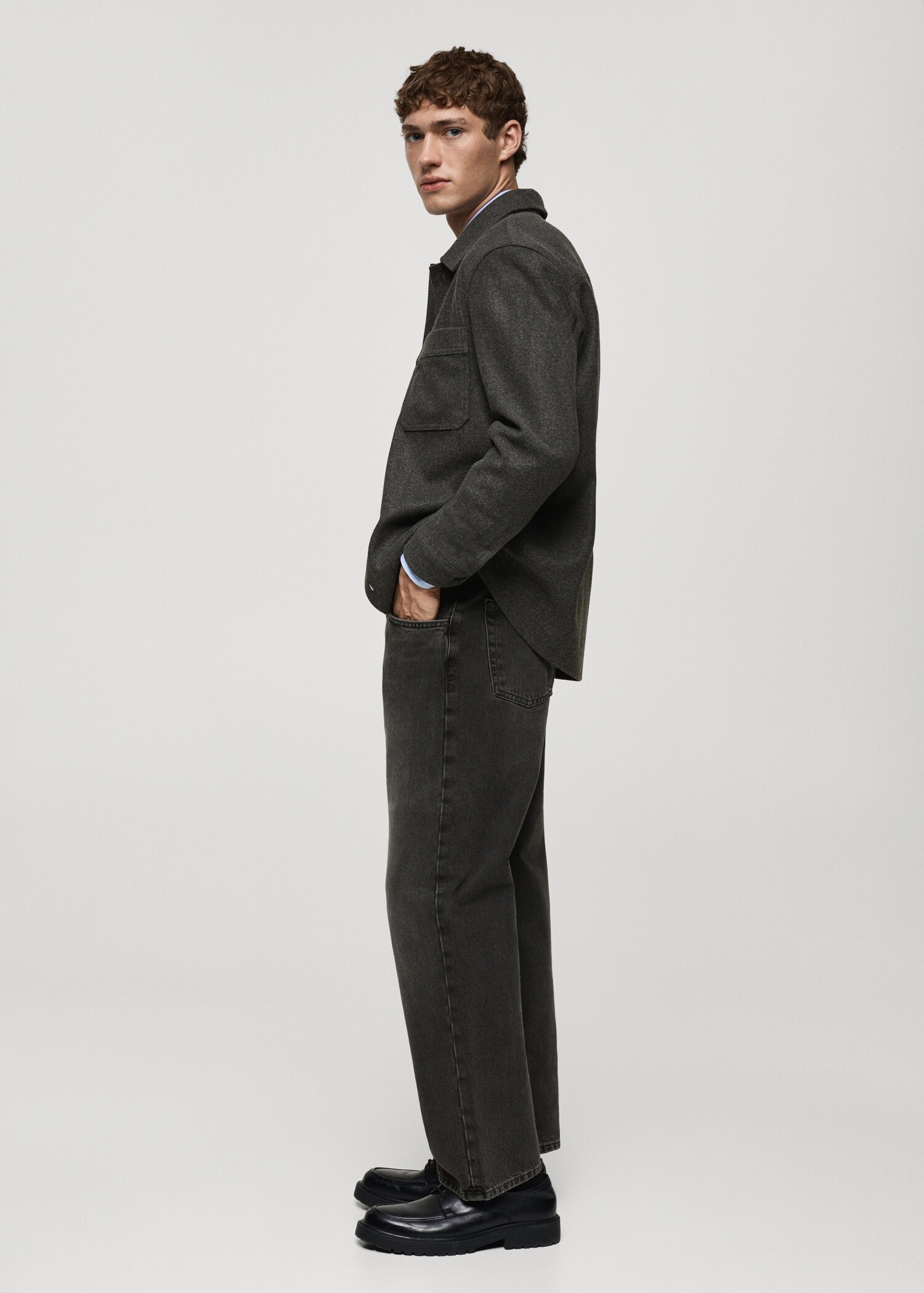Regular fit flannel overshirt - Details of the article 2
