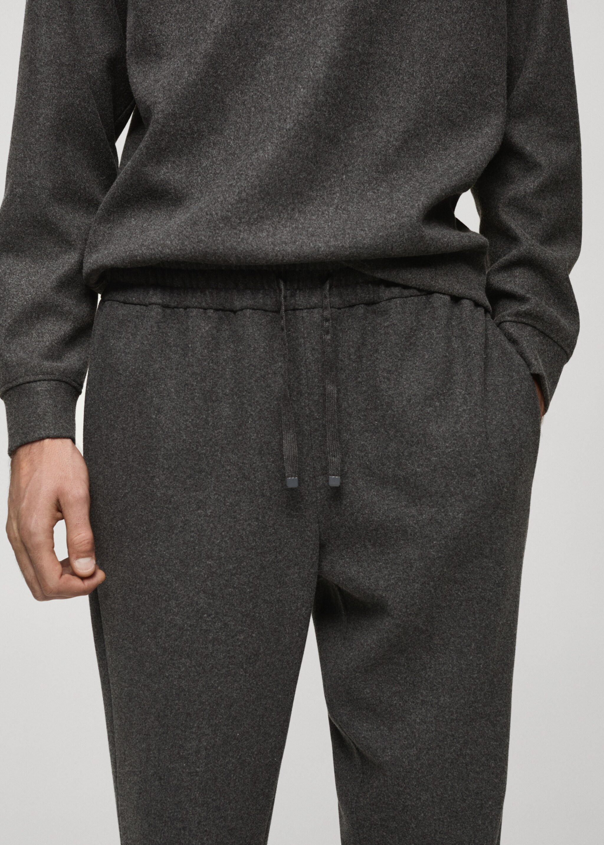 Flannel joggers with drawstring - Details of the article 1