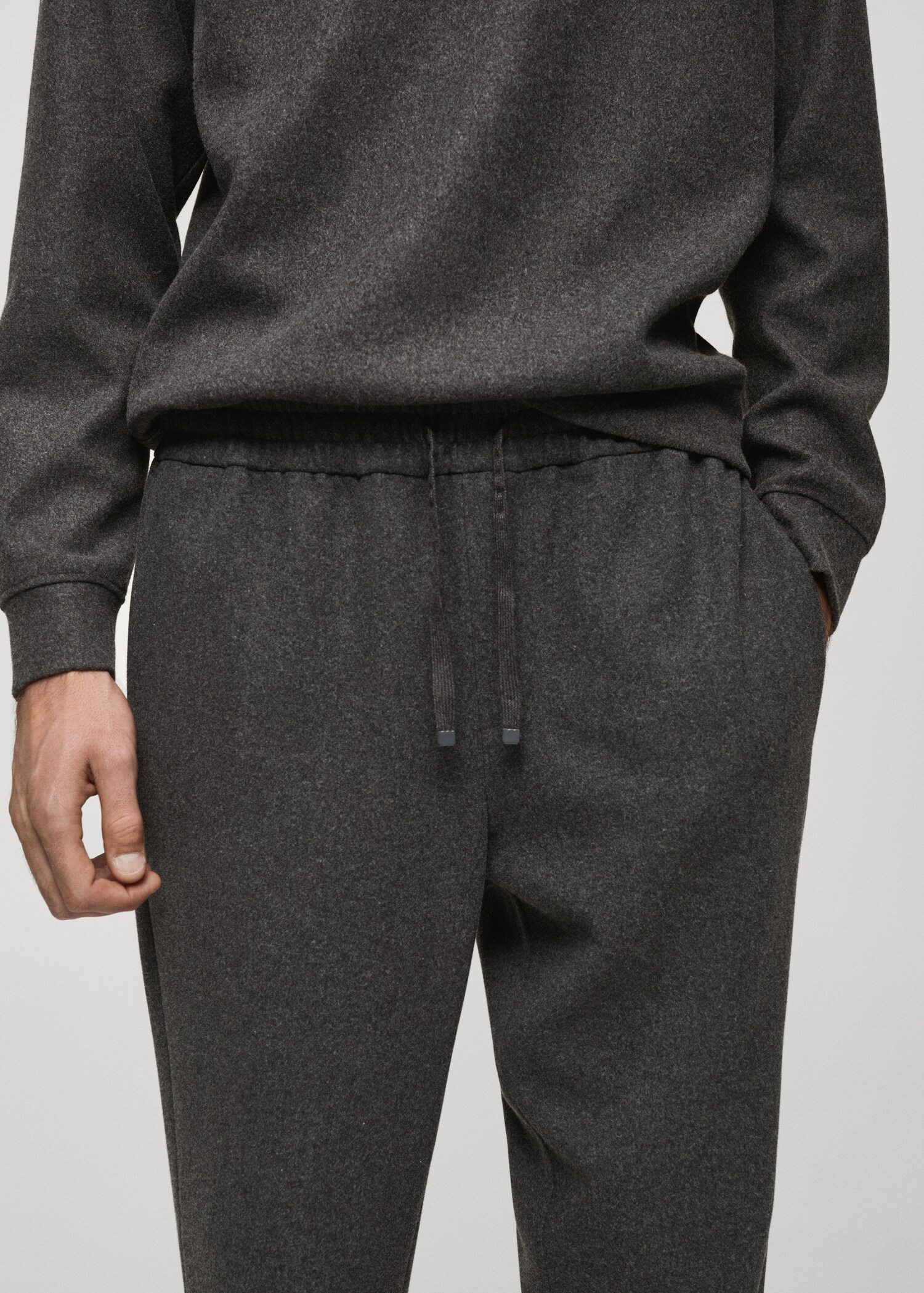 Flannel joggers with drawstring - Details of the article 1