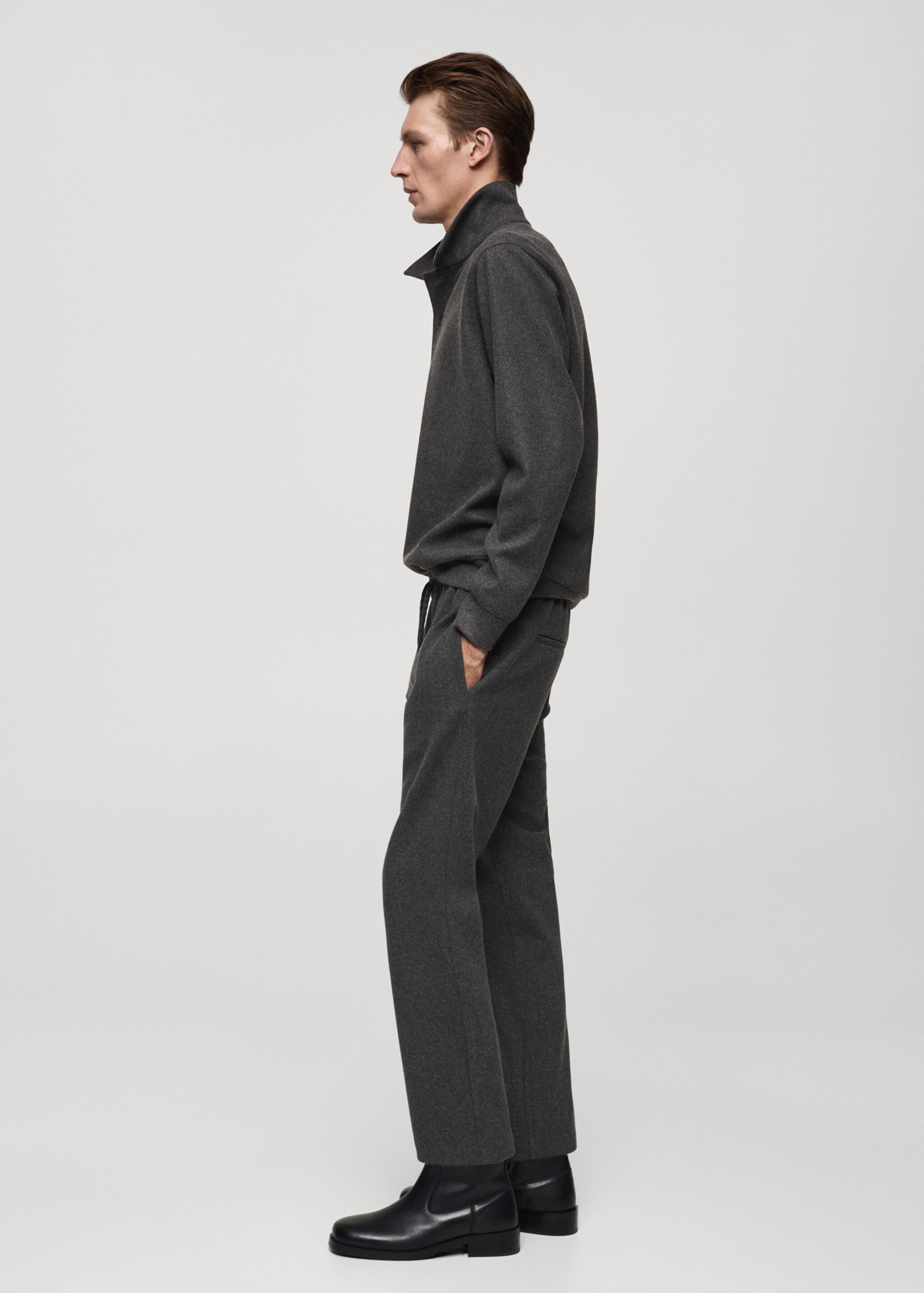 Flannel joggers with drawstring - Details of the article 2