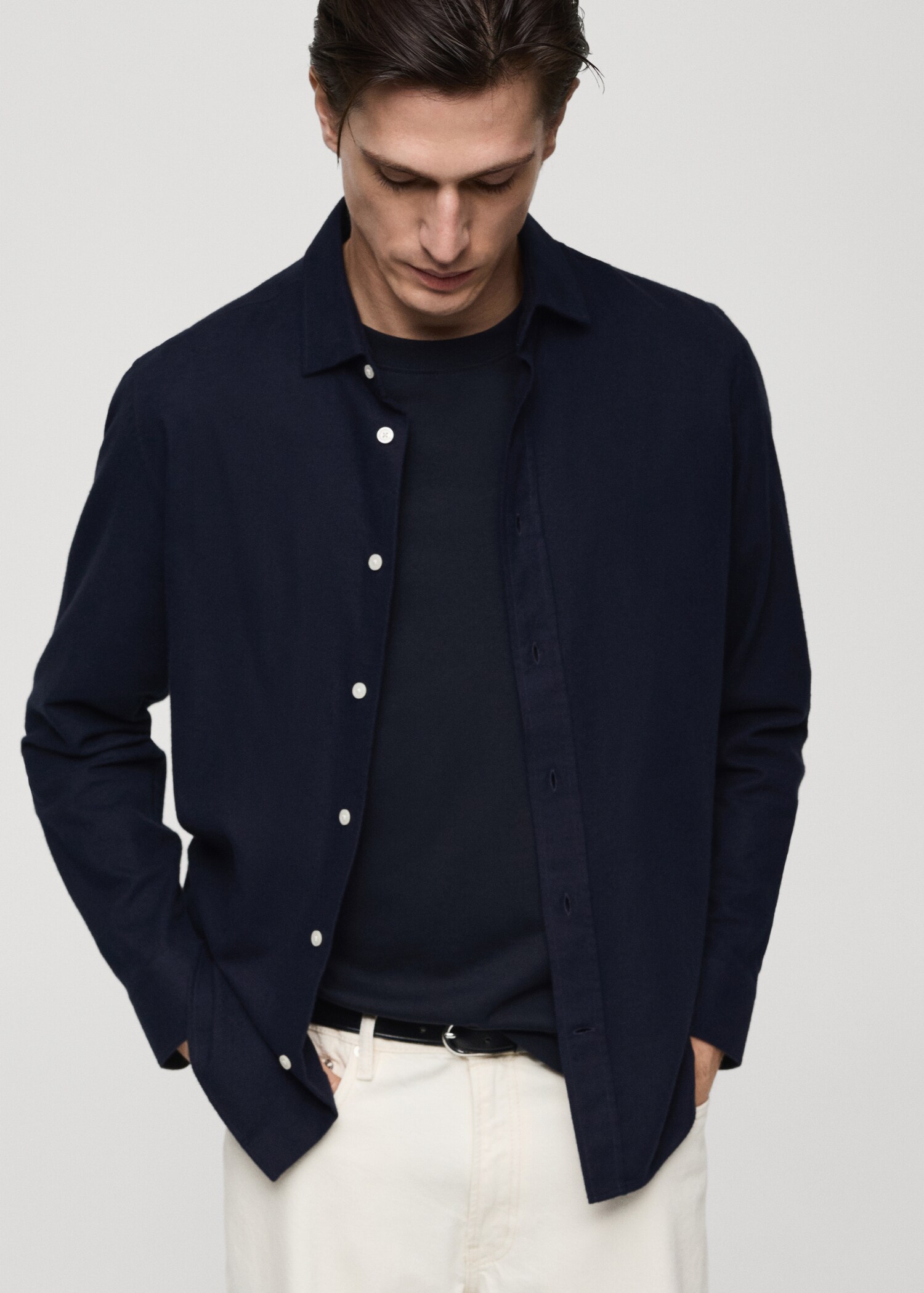 100% cotton flannel regular-fit shirt - Details of the article 2