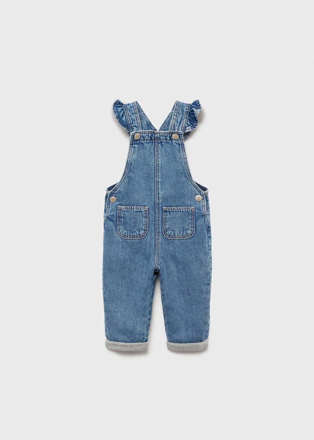 MANGO BABY Frills denim dungarees dark blue 4 5 years Kids