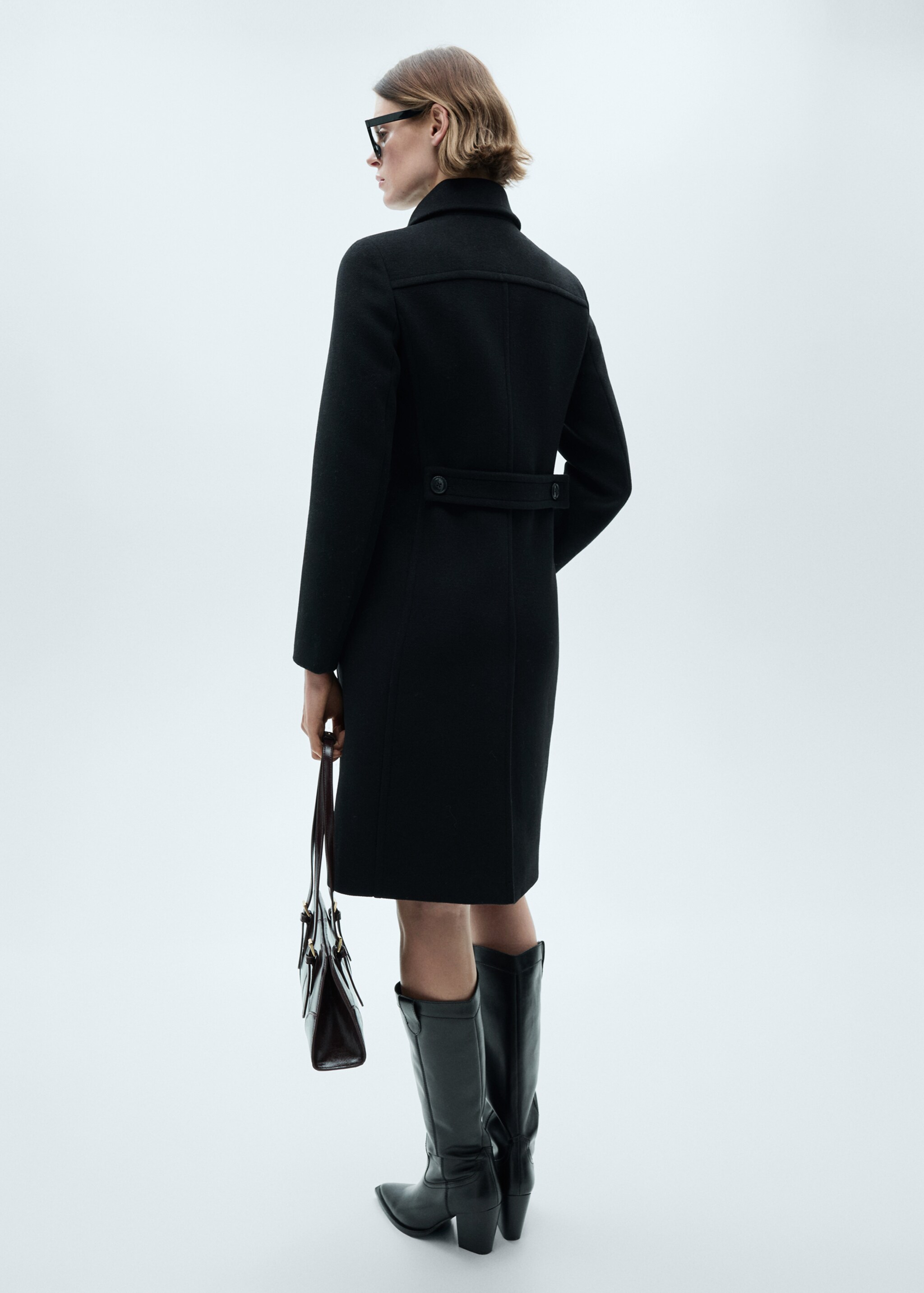 Double-breasted wool blend coat - Reverse of the article