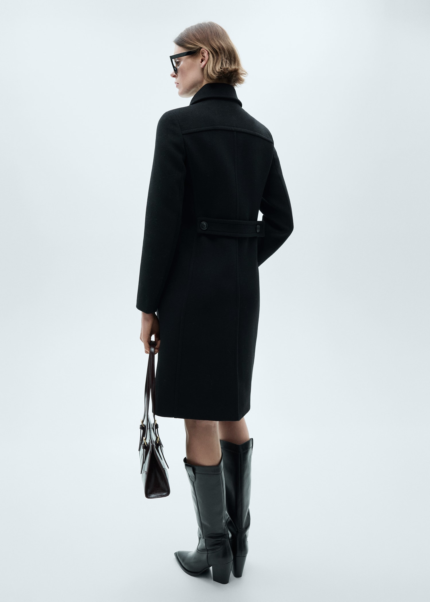 Double-breasted wool blend coat - Reverse of the article