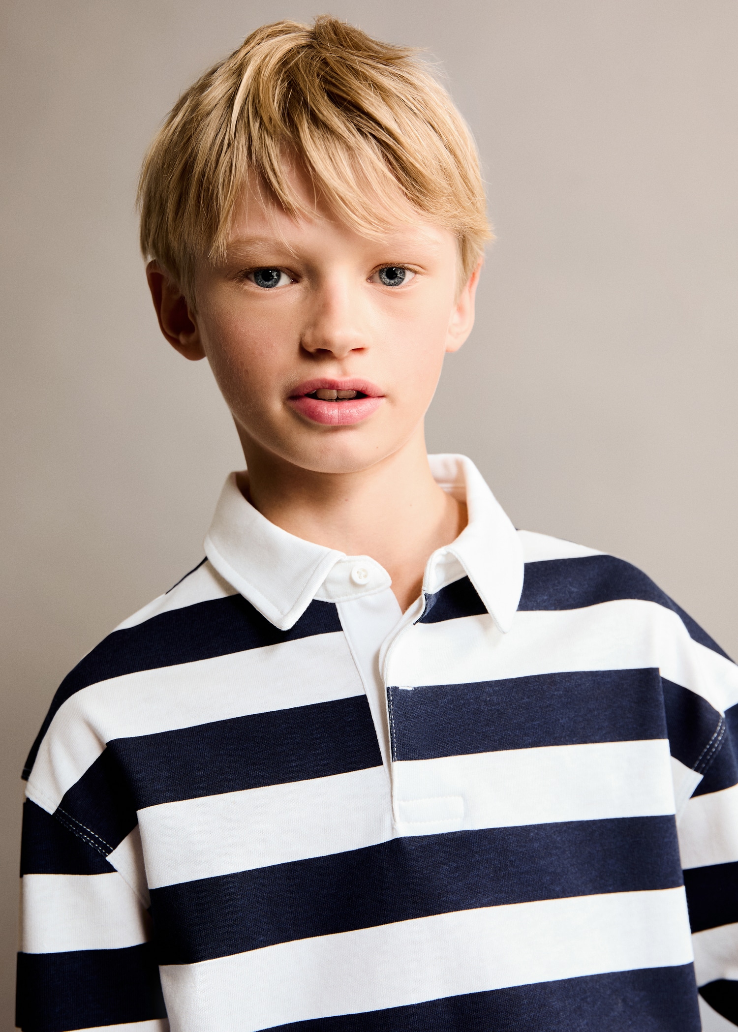 Striped cotton polo shirt - Details of the article 1