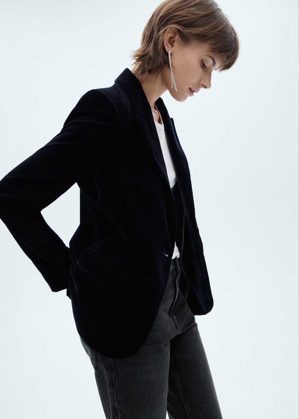 Structured velvet jacket - Women | MANGO USA Structured velvet jacket - Women | MANGO USA