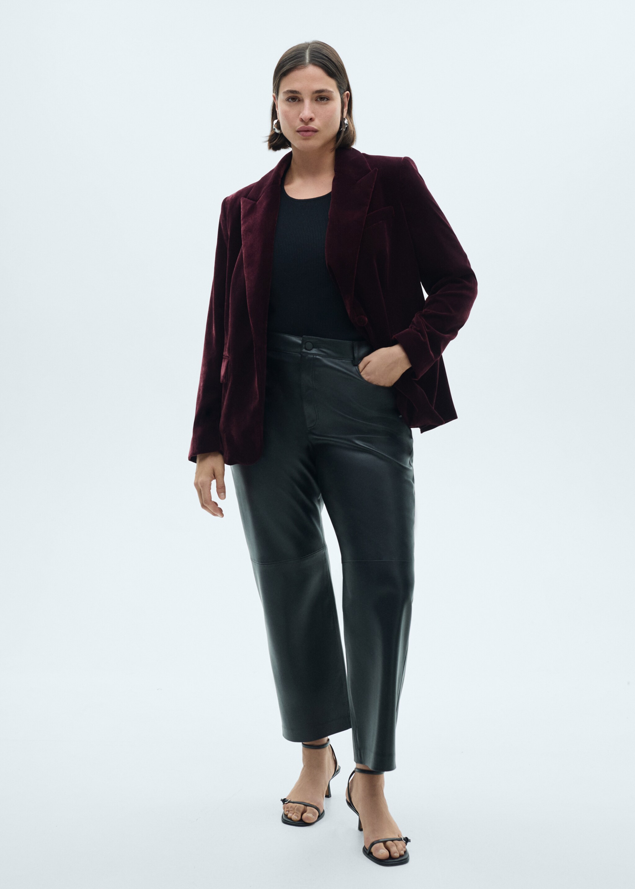 Kalıplı kadife blazer ceket - Ürün detayı 3