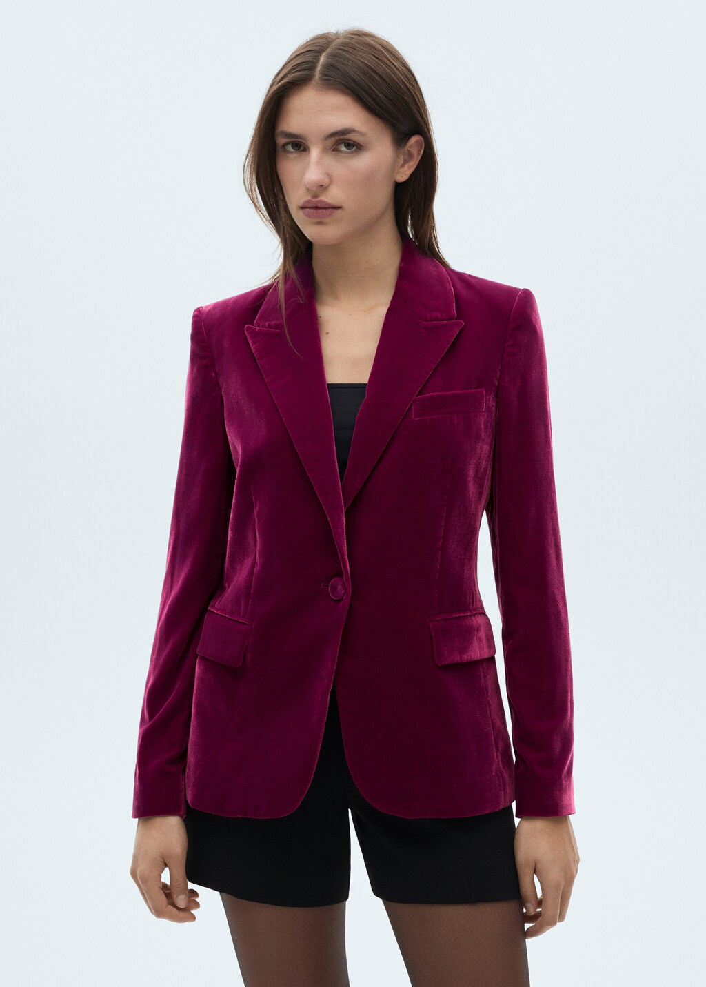 Structured velvet jacket women mango usa