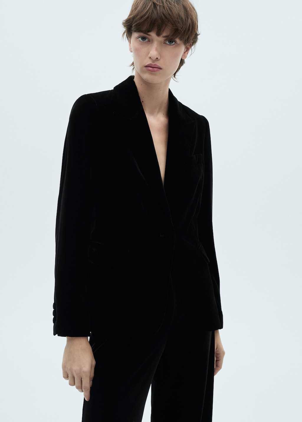 Structured velvet jacket - Women | MANGO USA Structured velvet jacket - Women | MANGO USA