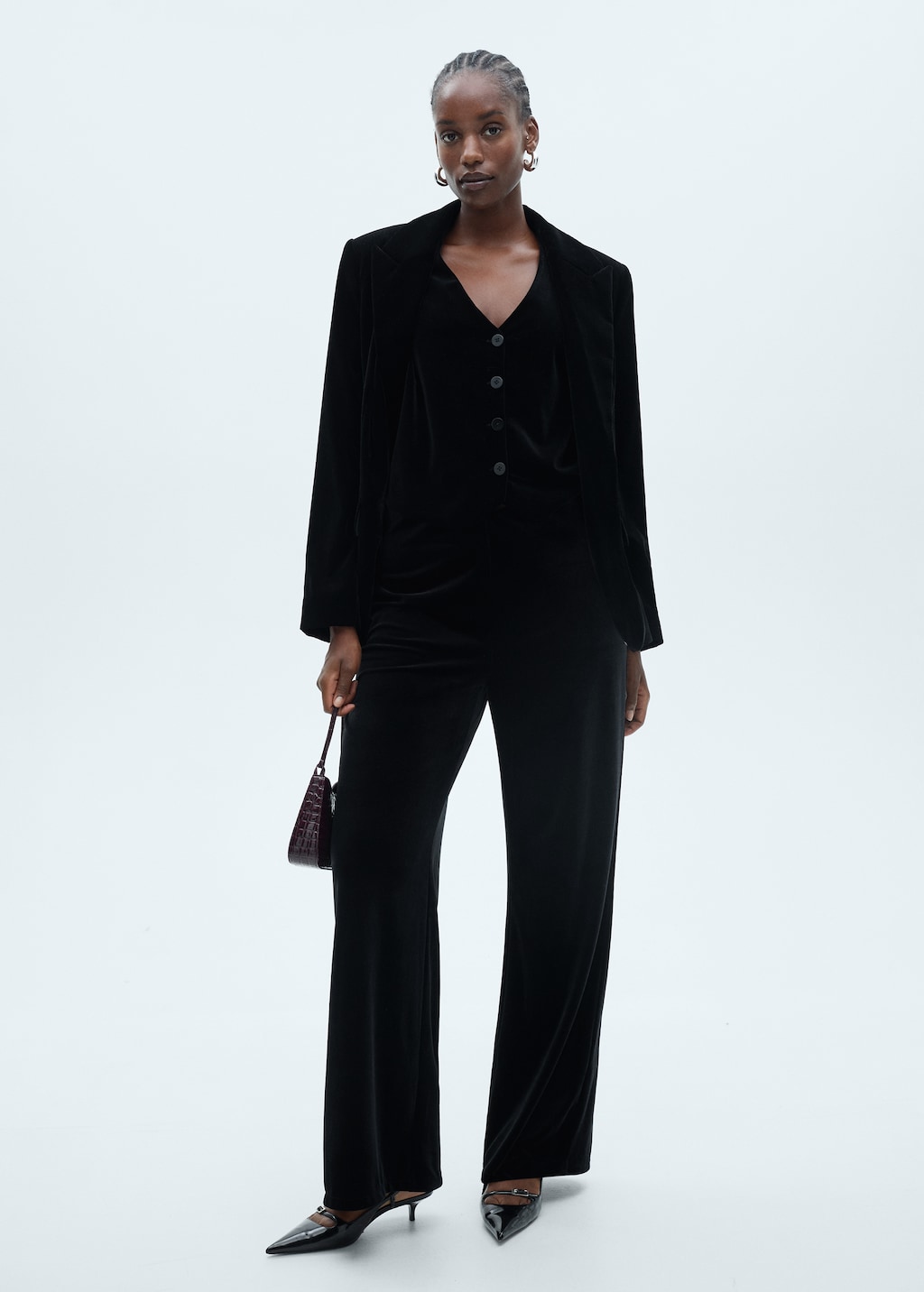 Structured velvet blazer