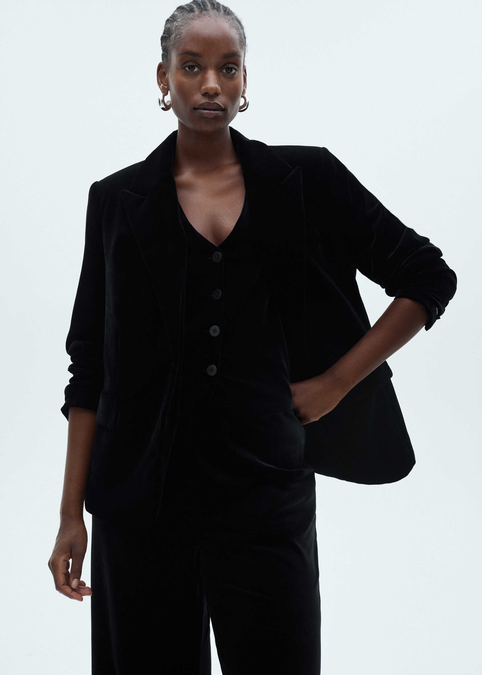 Structured velvet jacket - Details of the article 5