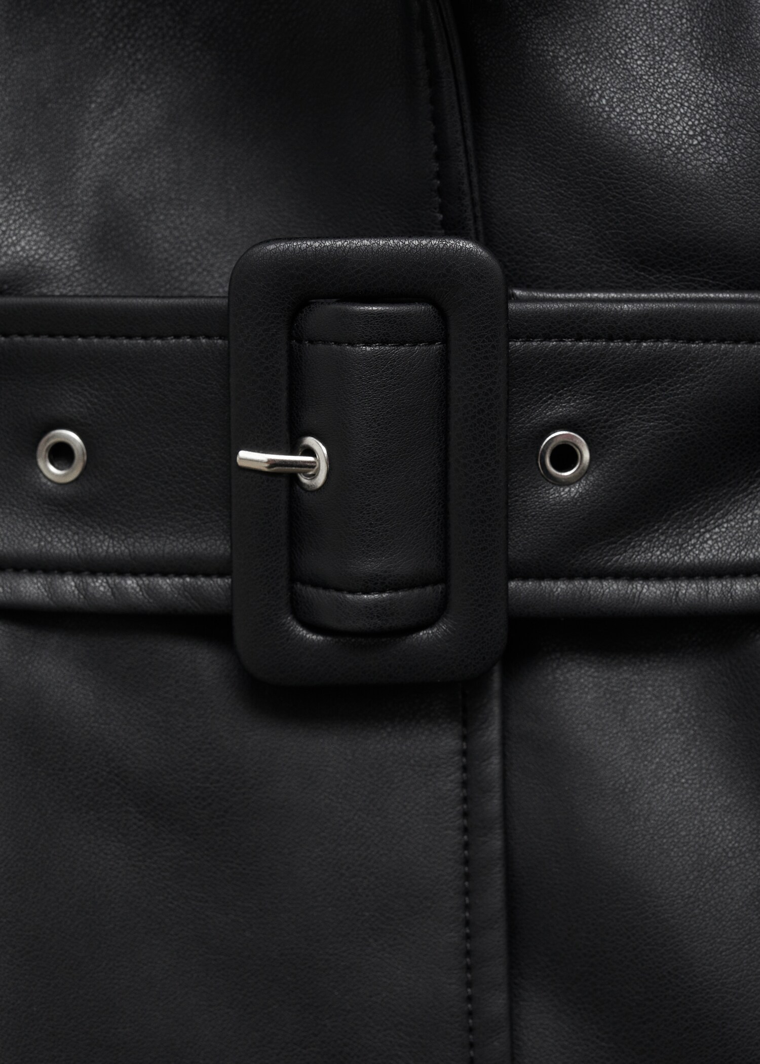 Manteau simili-cuir bordures imitation fourrure - Détail de l'article 0