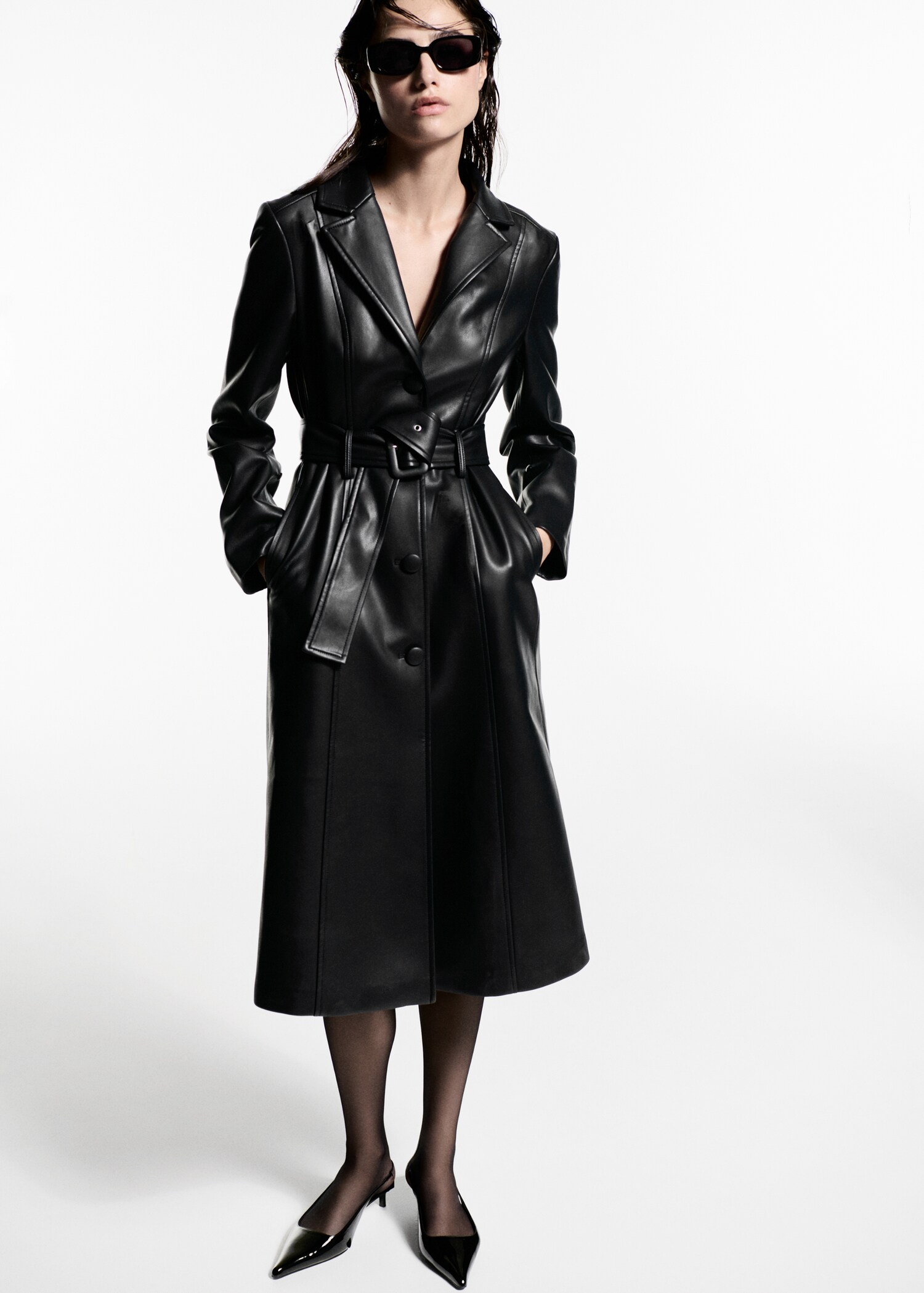Manteau simili-cuir bordures imitation fourrure - Détail de l'article 2