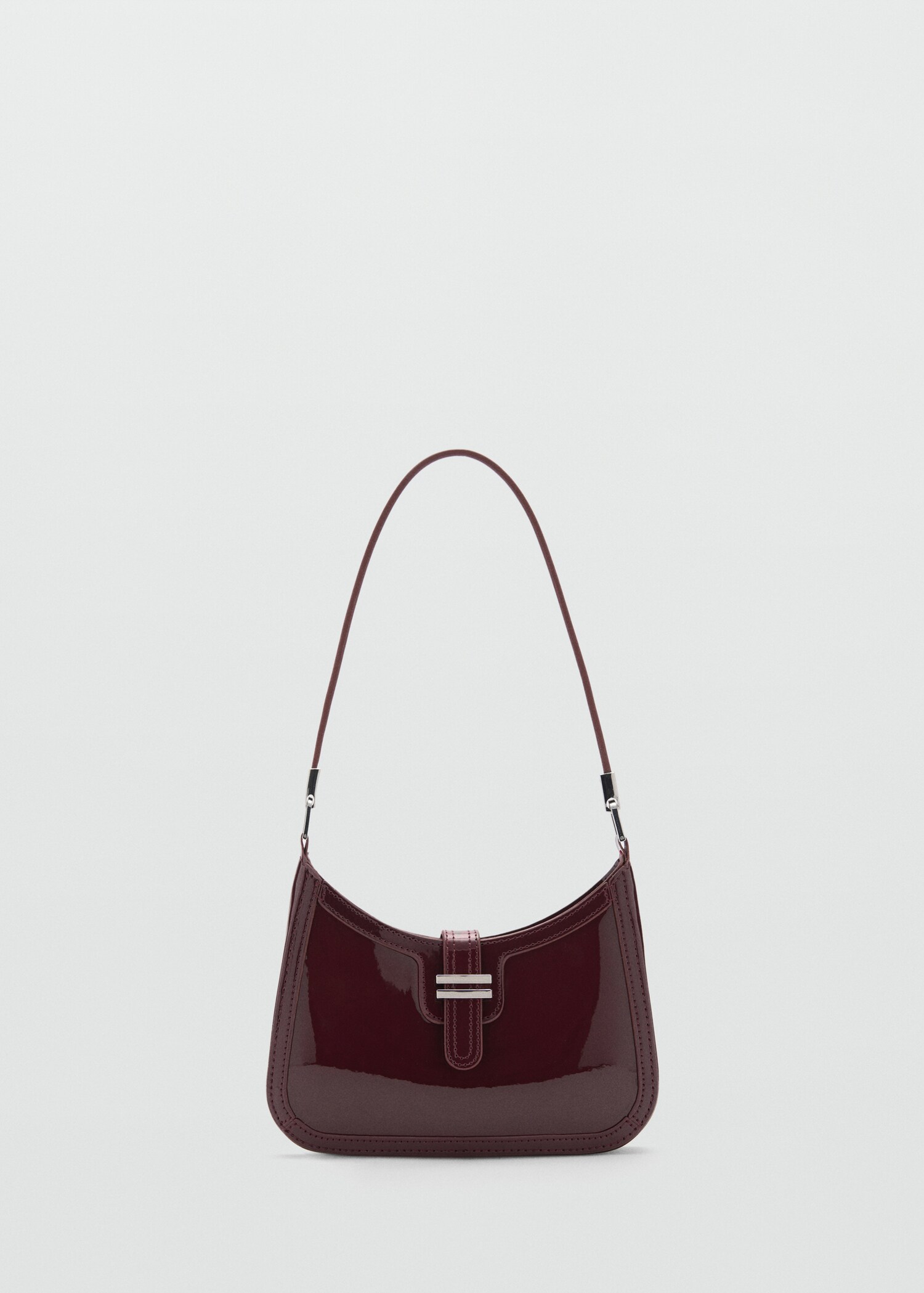 Patent leather-effect shoulder bag - Article without model