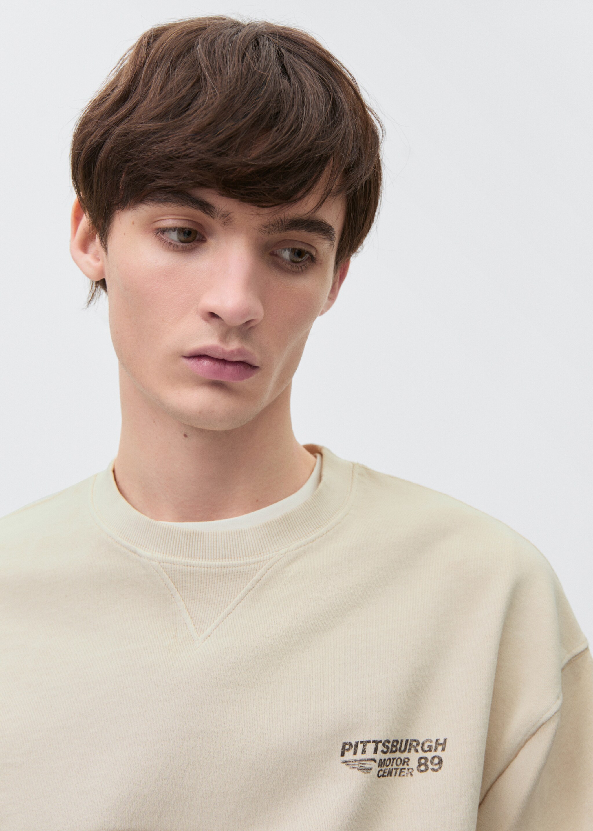 Sweater message imprimé - Détail de l'article 1, Gris clair/pastel. Ref: 77088280-00.