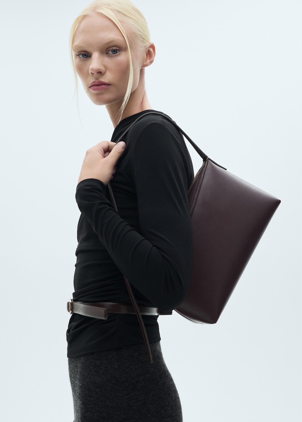 Asymmetrisch T shirt met plooien Dames MANGO Nederland