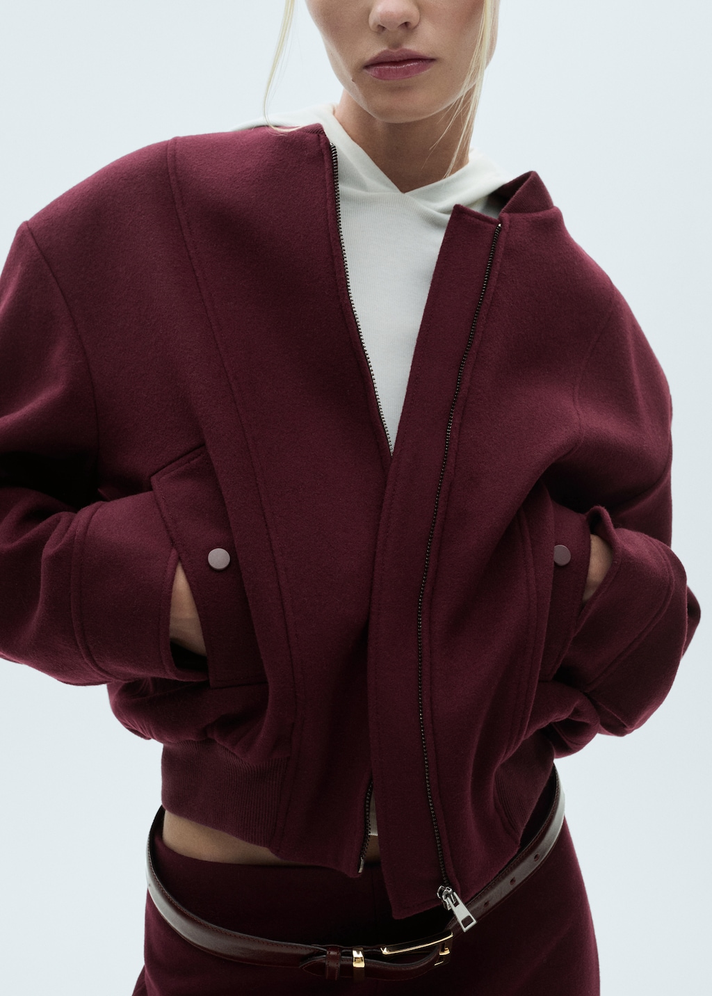 Bomber lana bolsillos