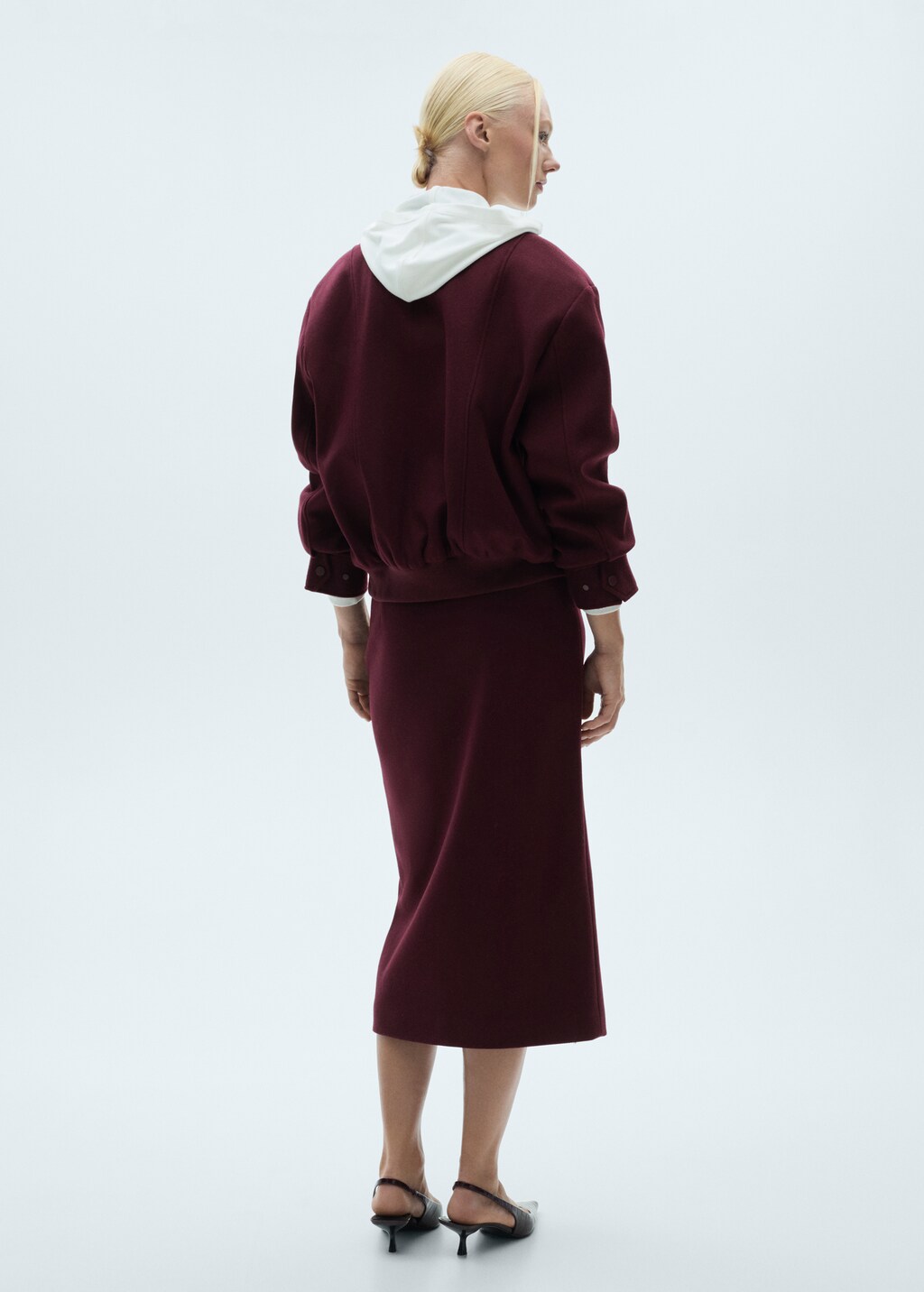 Mango Wool bomber jacket with pockets