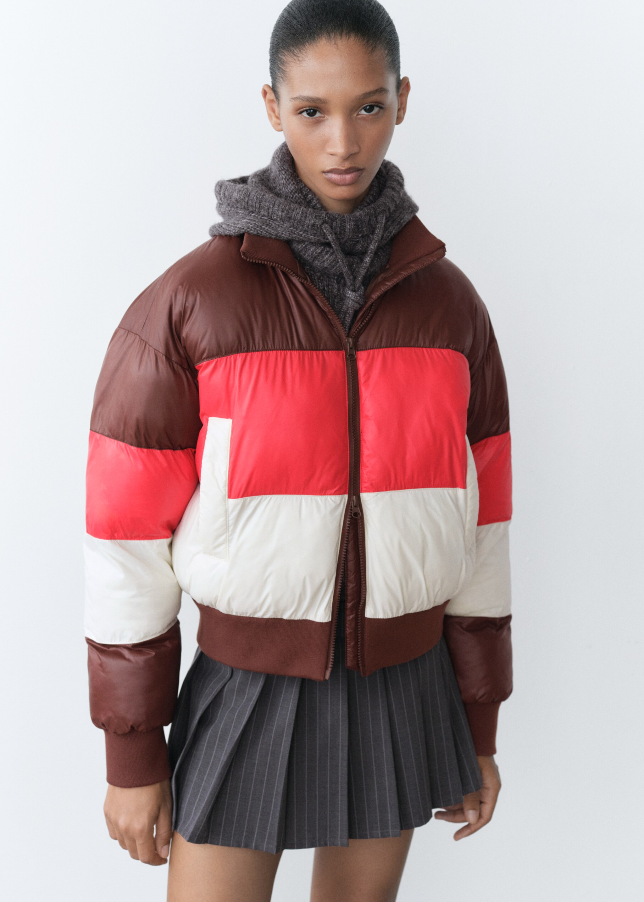 Tricolour quilted jacket - Medium plane