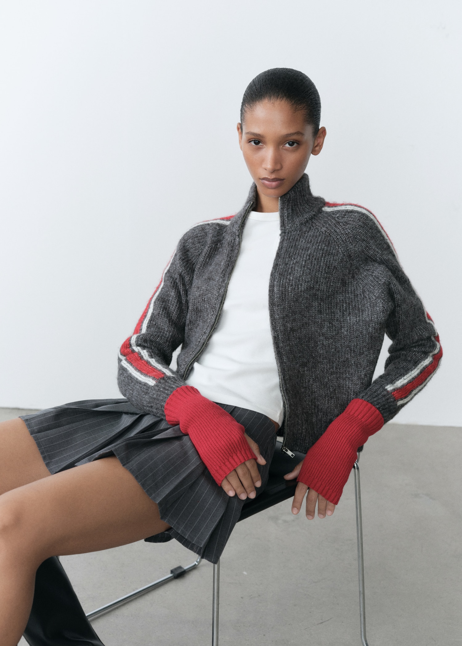 Cardigan col montant fermeture Éclair - Détail de l'article 2