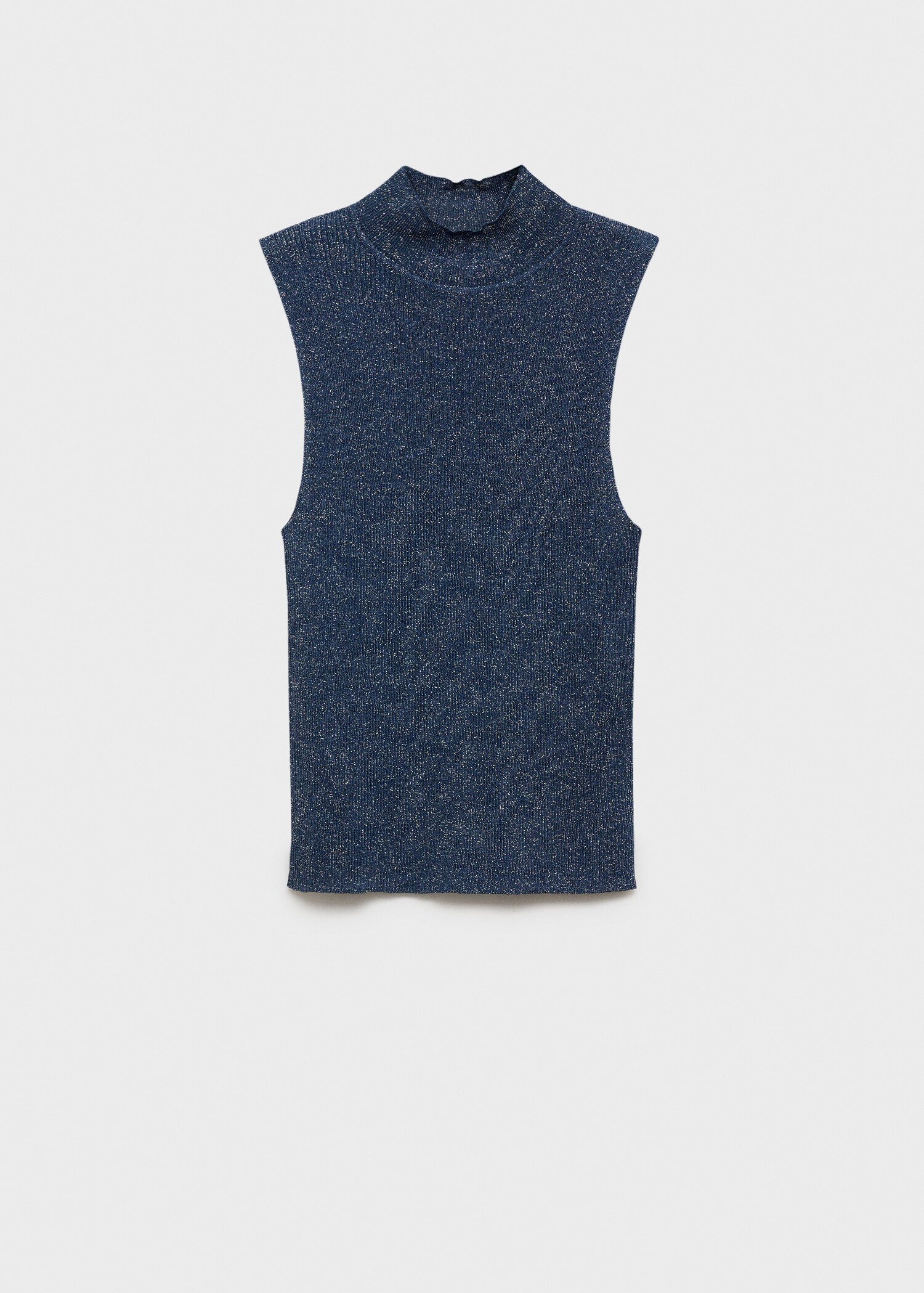 Top din tricot de lurex cu guler semiînalt - Articol fără model