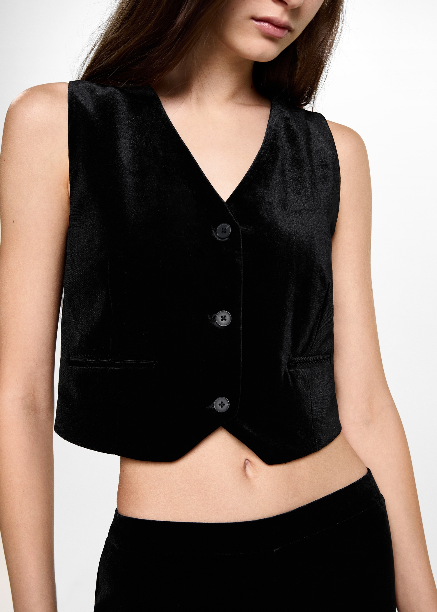 Cropped velvet waistcoat - Details of the article 6