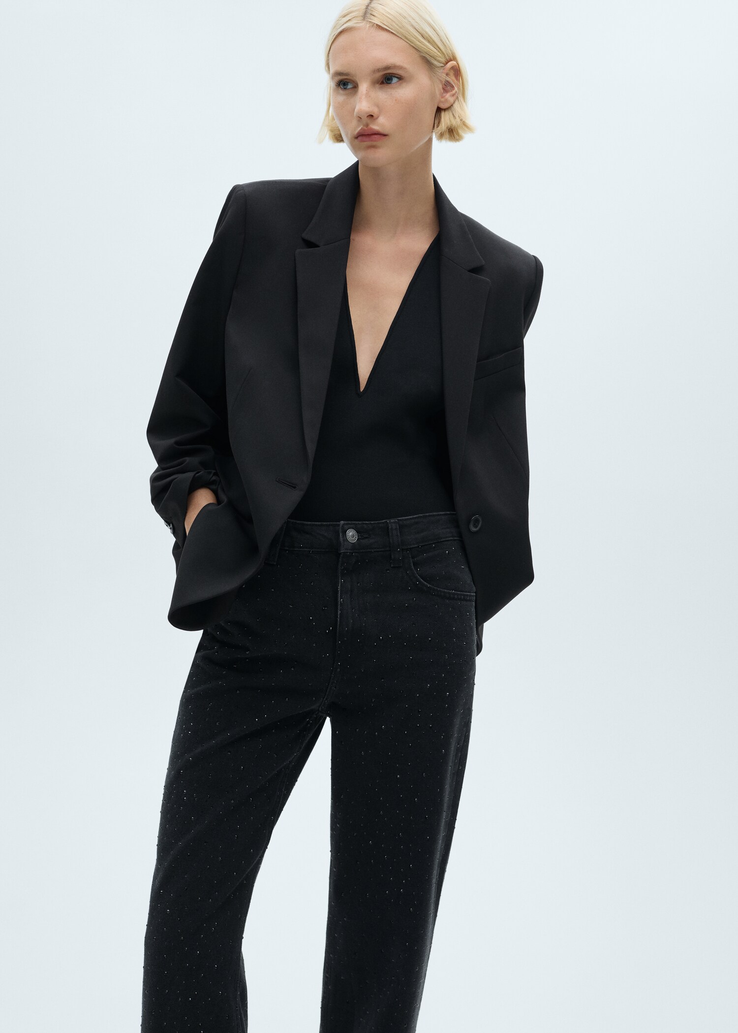 Jean droit détail strass - Détail de l'article 1