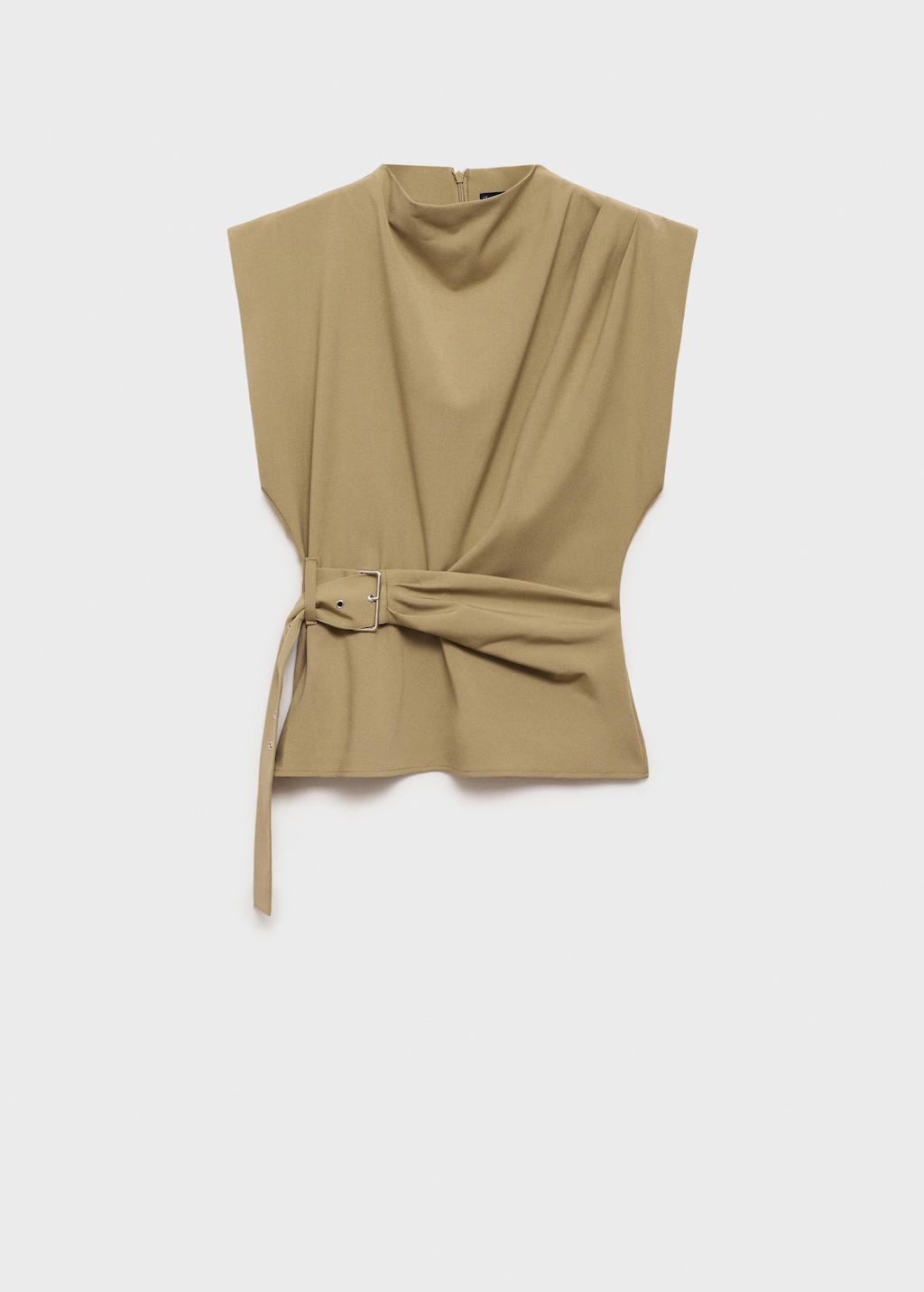 Mango Blouse with shoulder pads and belt thumbnail